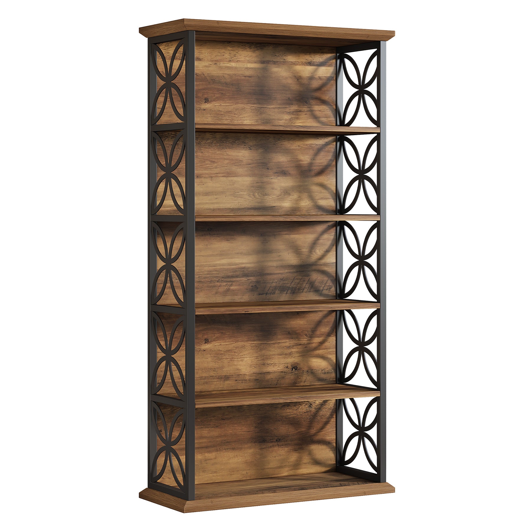 6 - Tier Bookshelf, 71" Industrial Bookcase Displaying Rack with Metal Frame Tribesigns