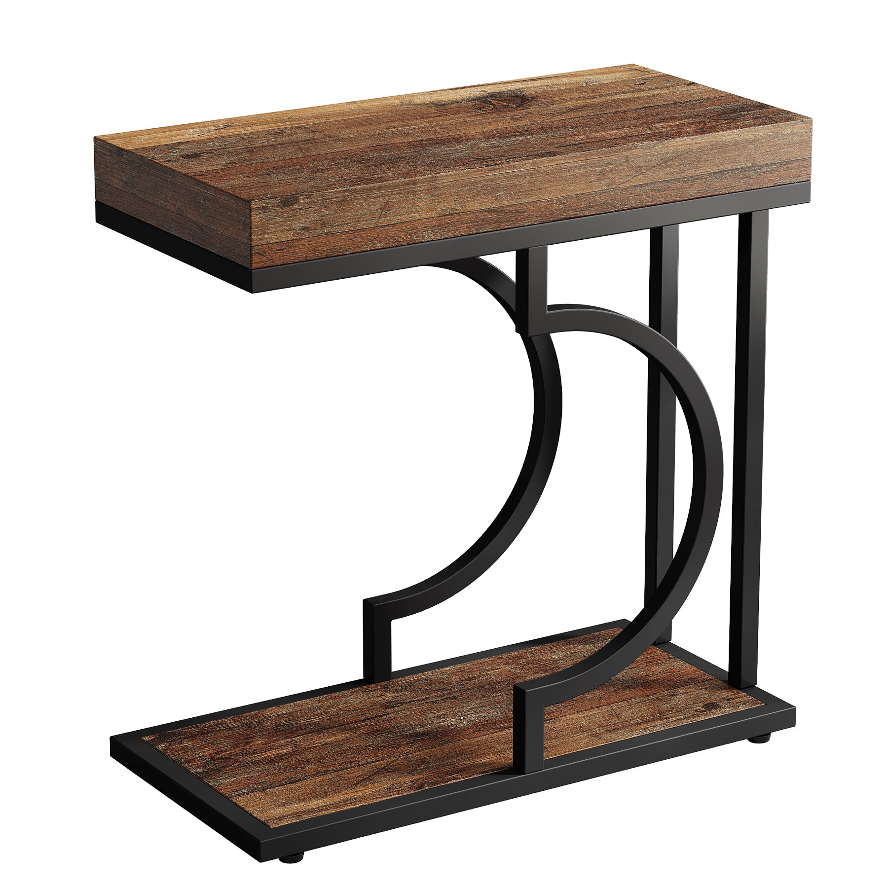 Narrow C Table, Modern End Table Bedside Table with Metal Frame