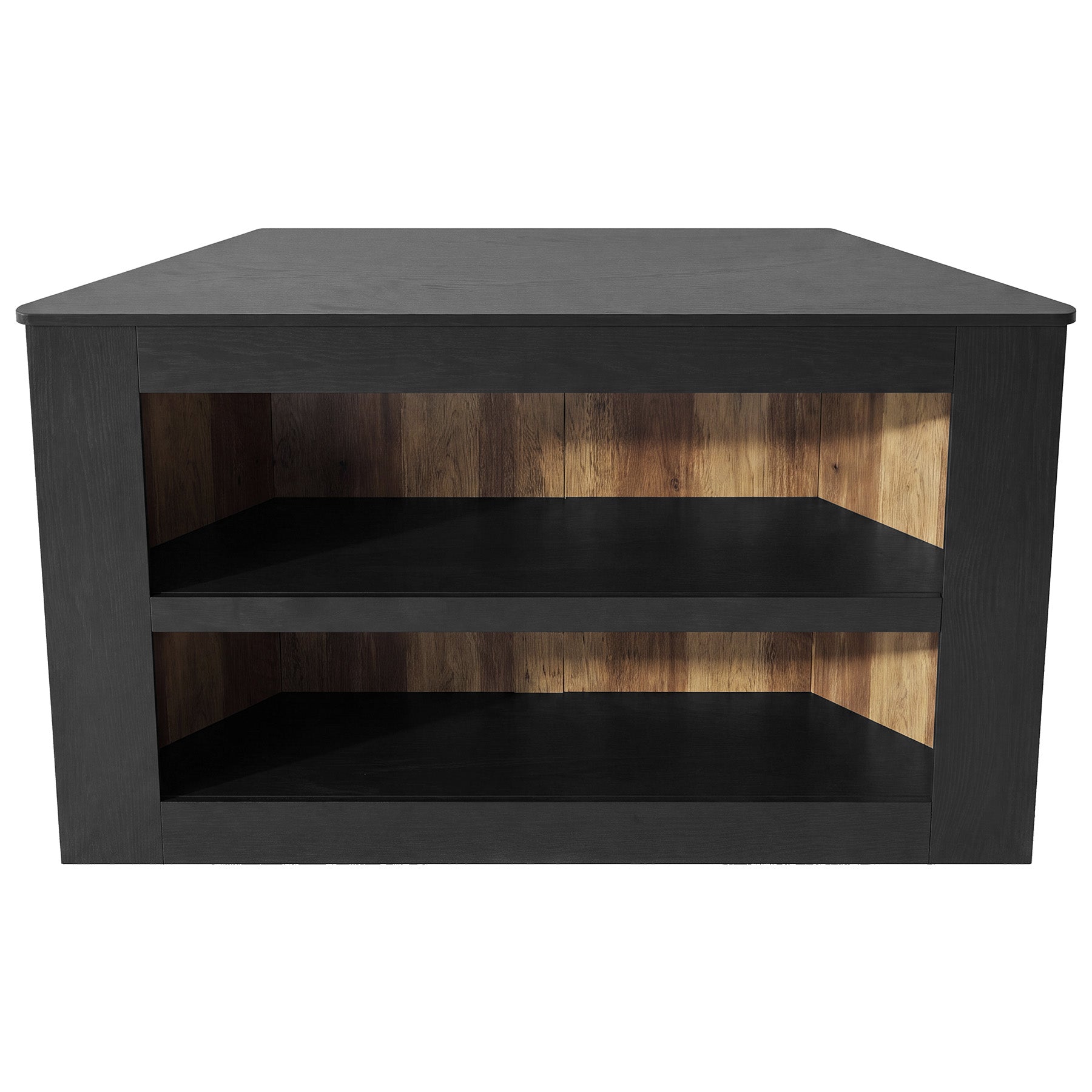 59" Corner TV Stand for 65" TV, Entertainment Center with 2-Tier Shelves, Living Room
