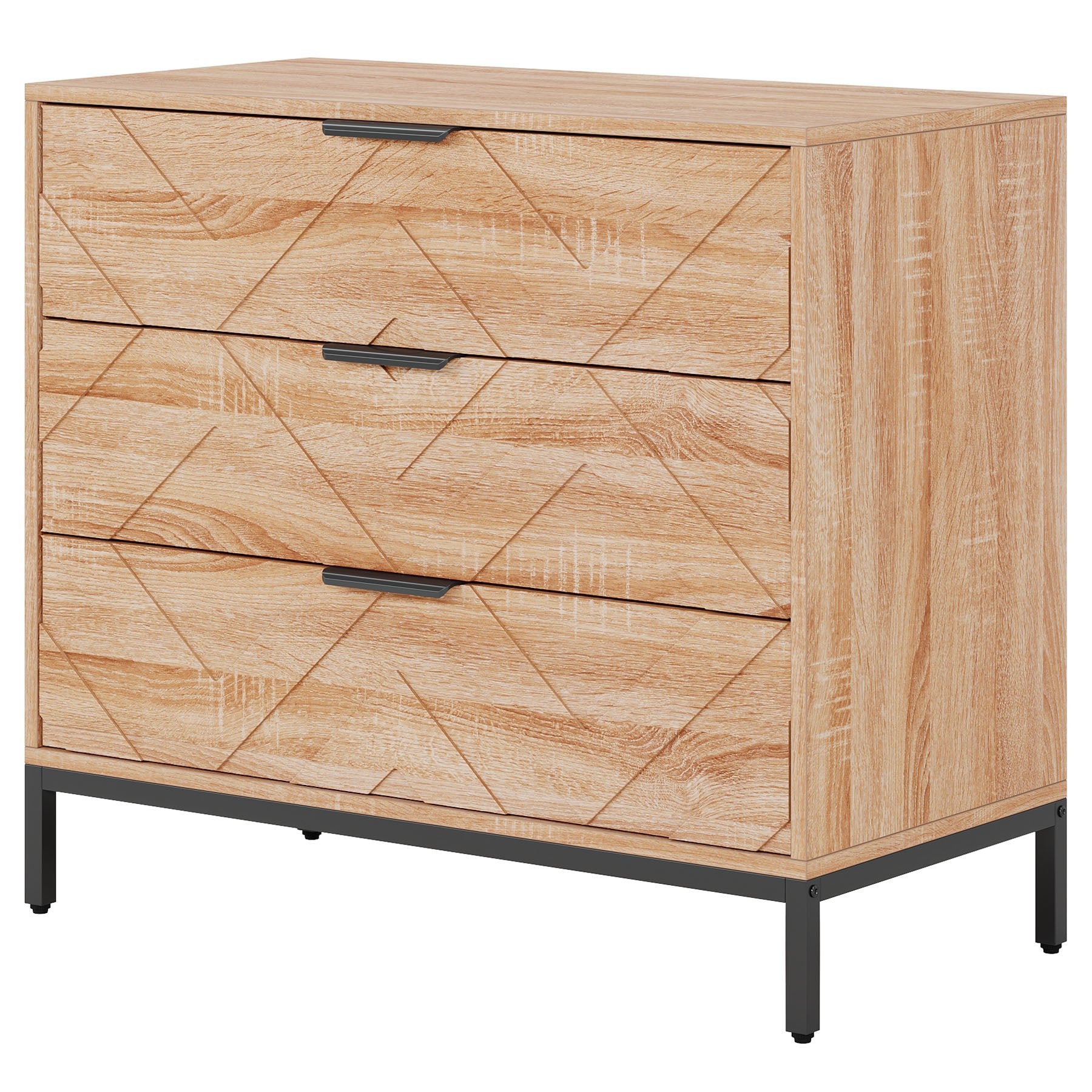 31.5" Wide Nightstand, Modern Large Bedside End Table with 3 Drawers Tribesigns