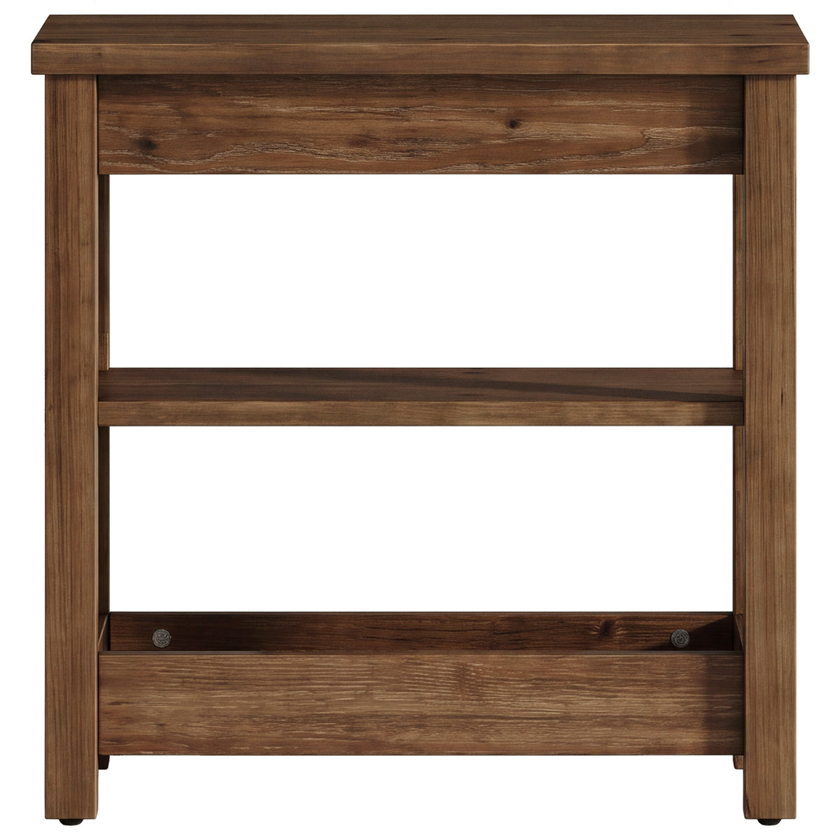 Tribesigns 23.62" Solid Wood End Table, 3-Tier Narrow Side Table for Living Room and Bedroom