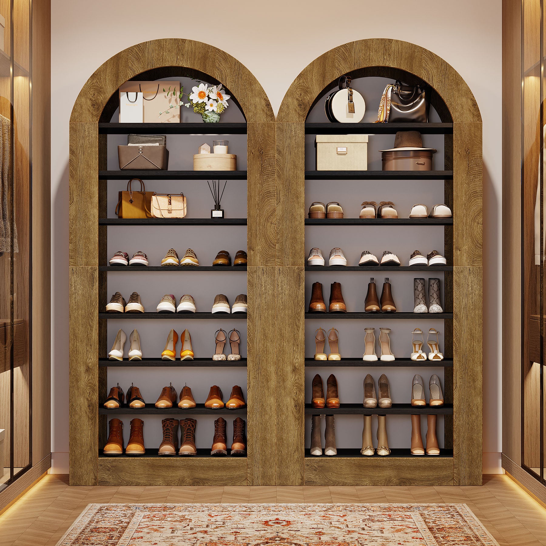 8-Tier Arched Shoe Rack, 70.9" Tall Freestanding Shoe Storage Organizer