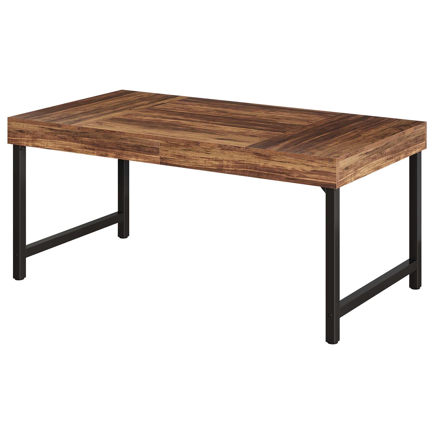 Farmhouse Dining Table, 55" Rectangular Kitchen Dinner Table for 4-6 People