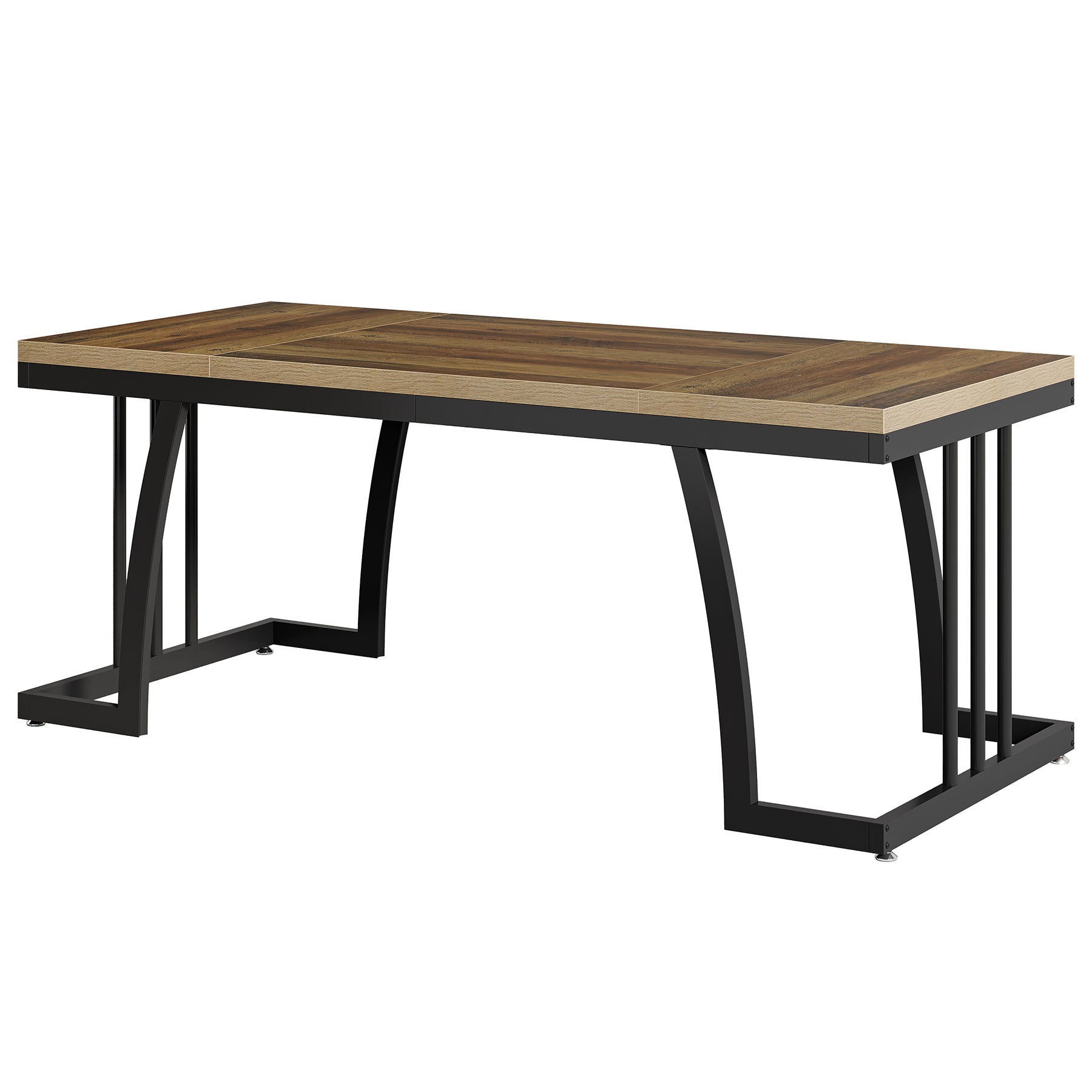 63" Farmhouse Dining Table, Rectangular Kitchen Table for 4 - 6 People Tribesigns