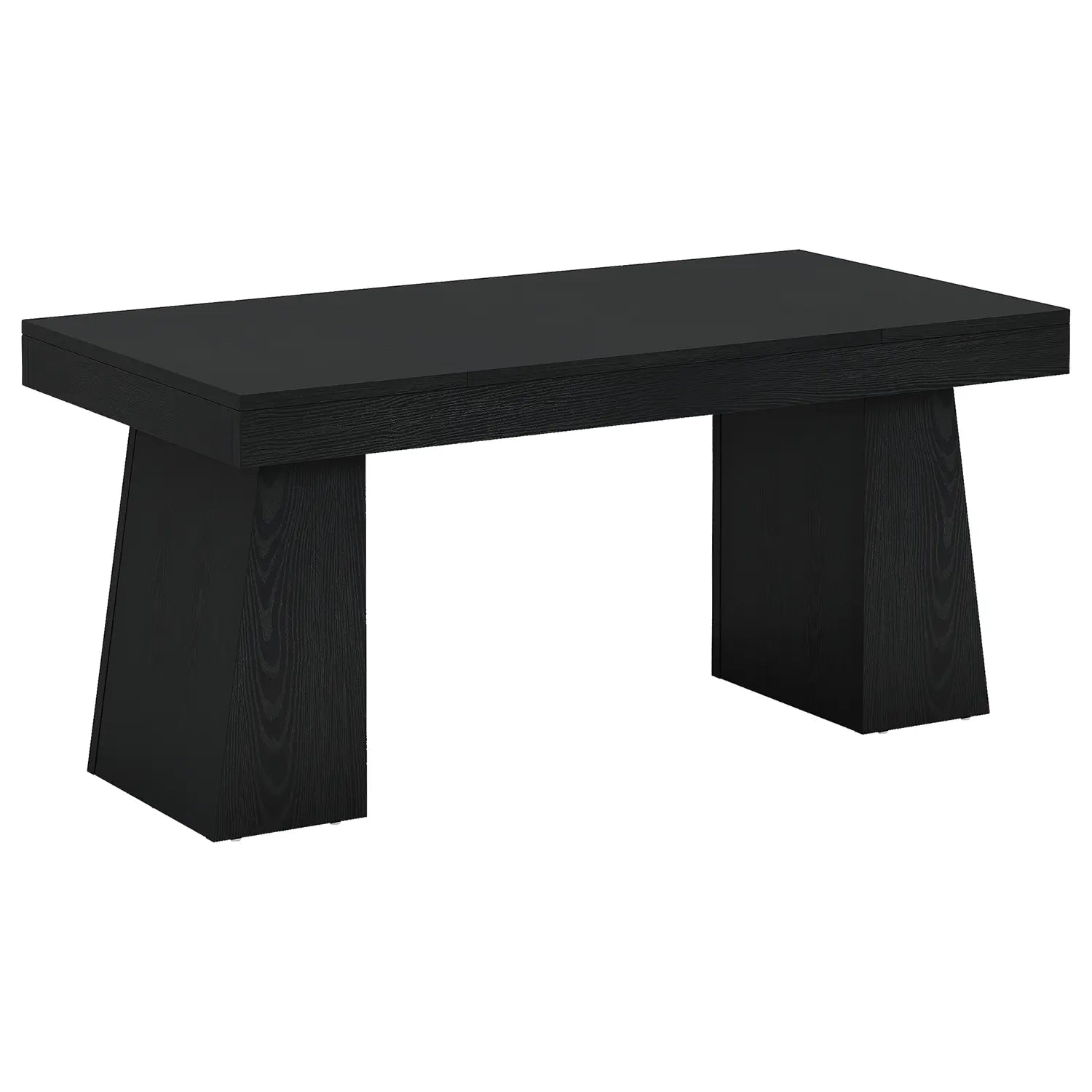 55" Executive Desk with Double Trapezoid Base, Modern Wooden Computer Desk for Home Office