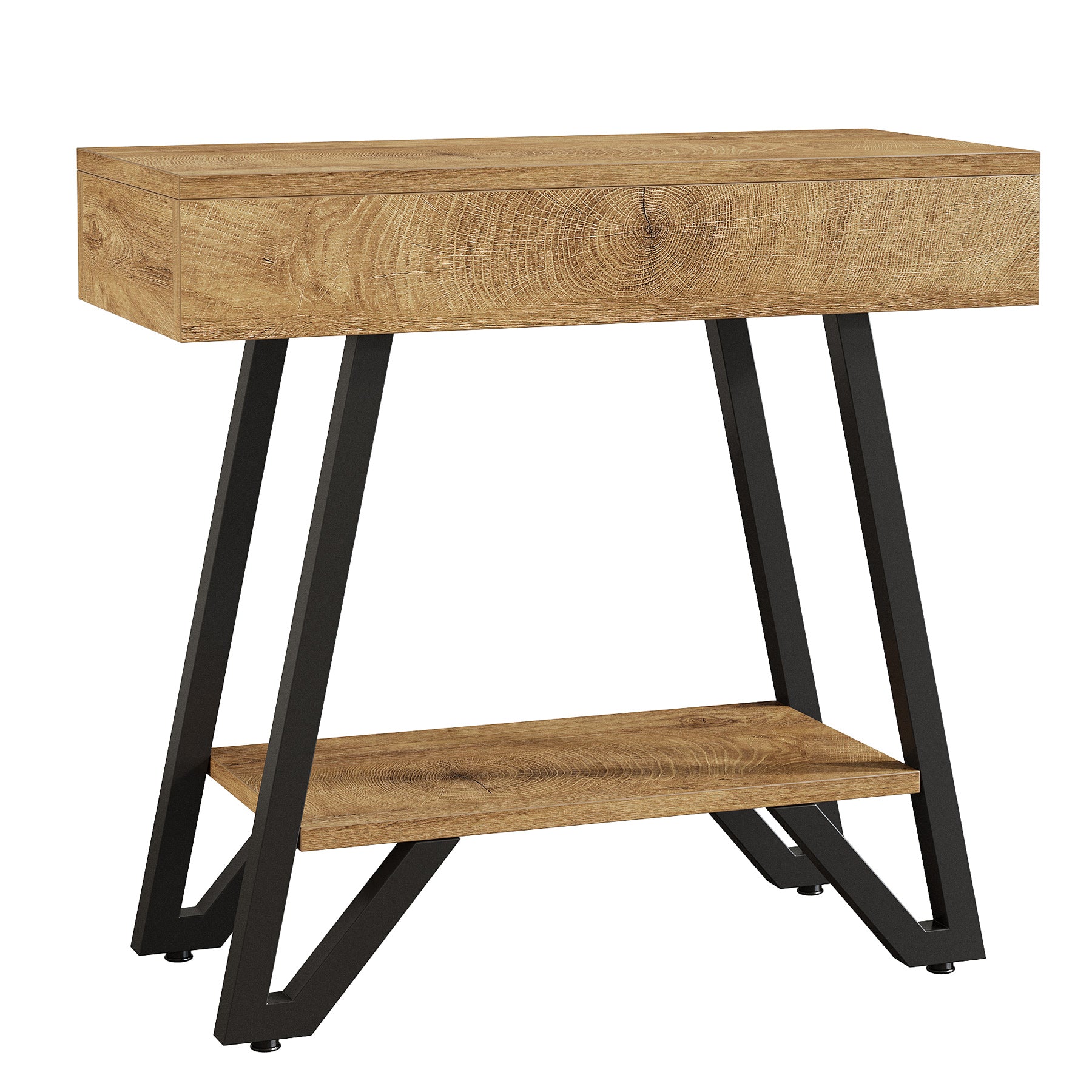 Narrow End Table,Couch Arm Side Table Nightstand with Storage Shelves