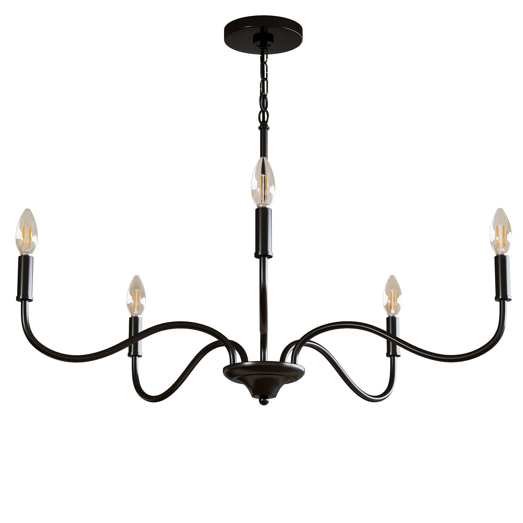 5 - Light Chandelier, Modern Pendant Light Fixtures Industrial Lighting Tribesigns