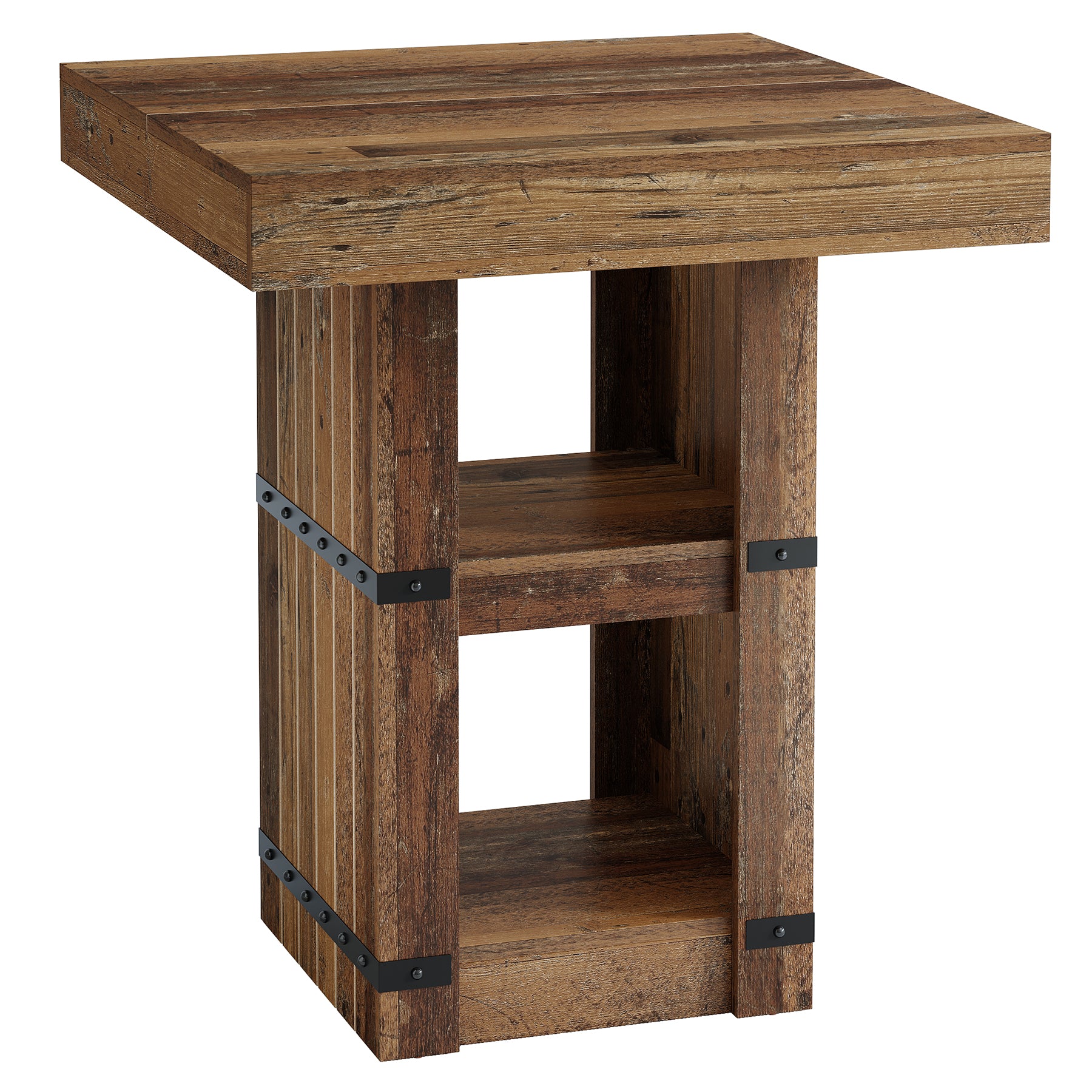 31.5" Square Bar Table, Counter Height Dining Table with Storage Base