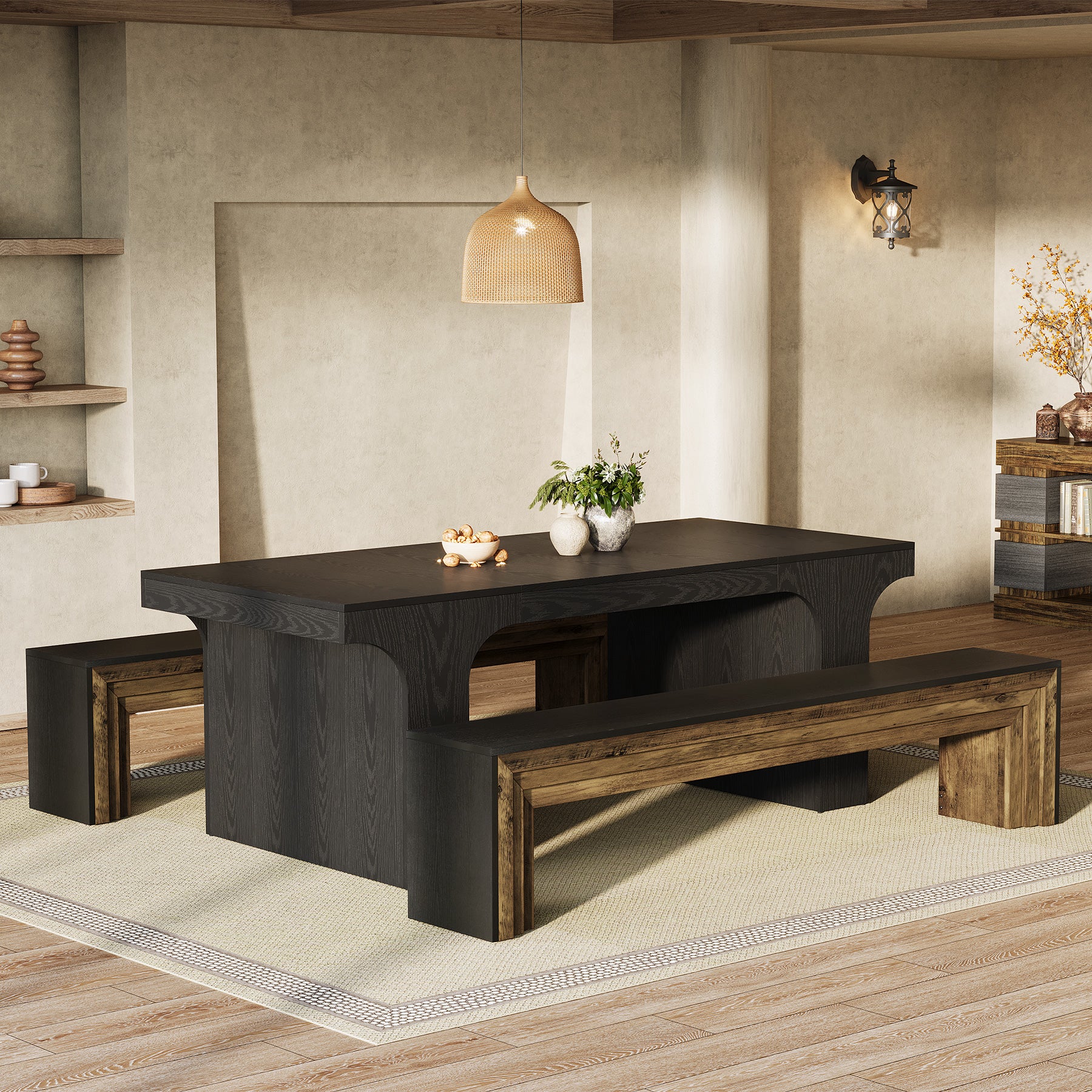 70.9“ Dining Bench, Farmhouse Long Kitchen Bench Seating