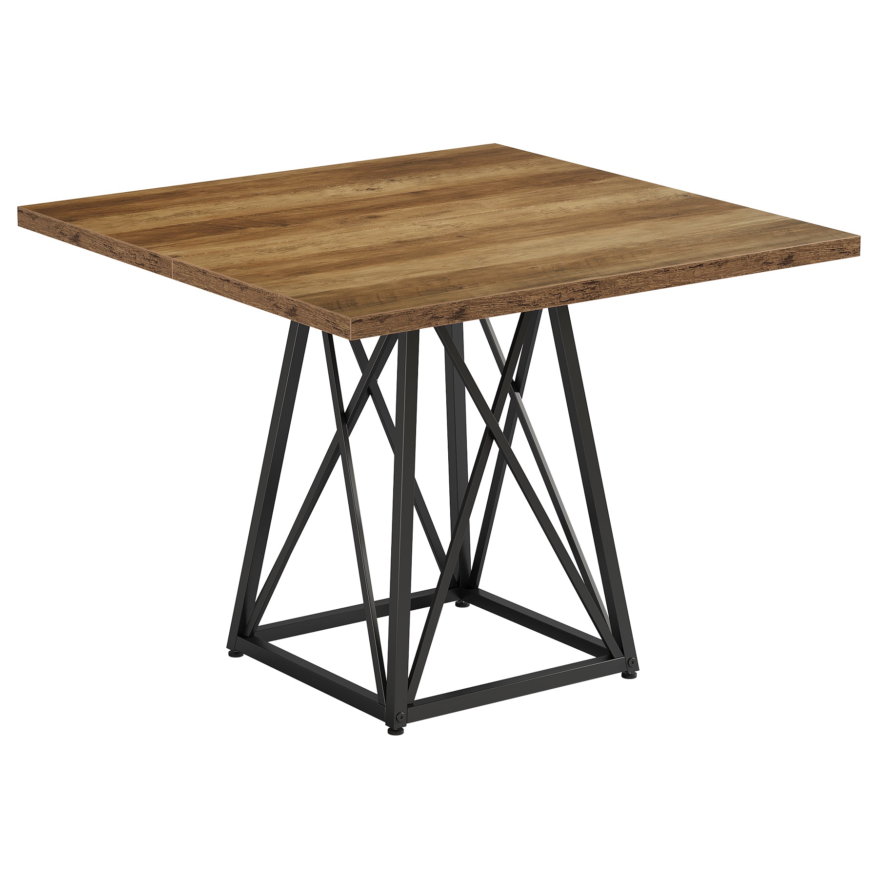 Square Dining Table for 4, 35.4" Small Kitchen Table with Metal Base