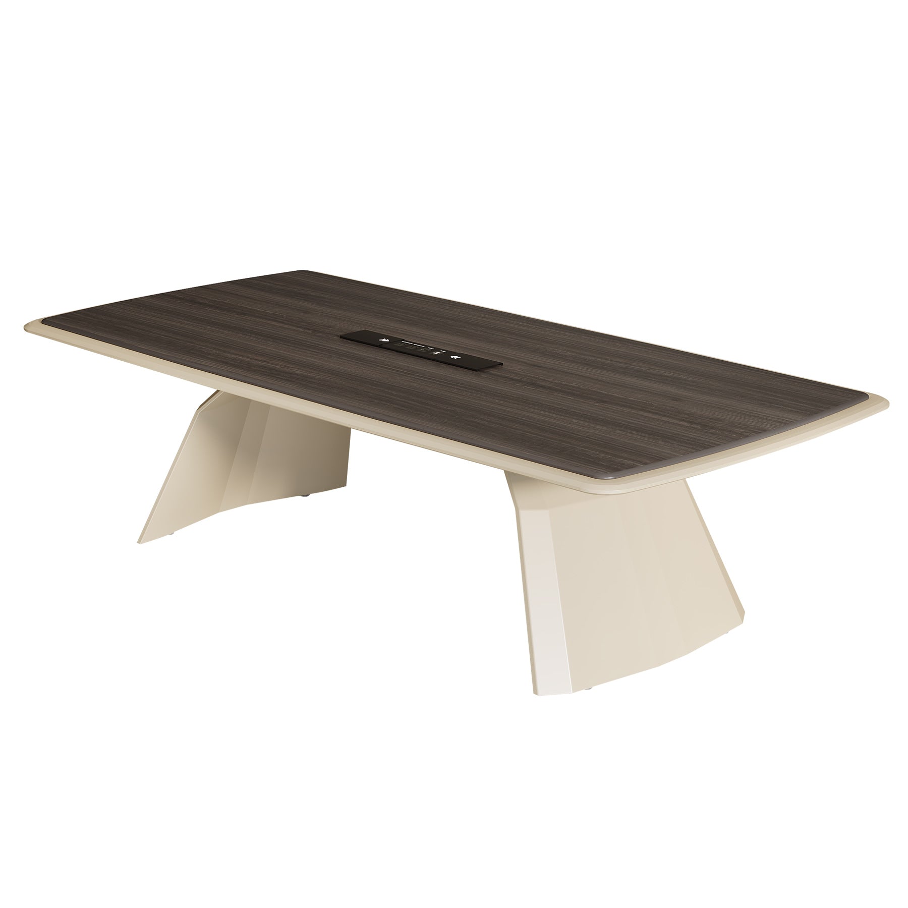 94.4" Luxury Executive Desk With Stainless Steel Base & Power Strip