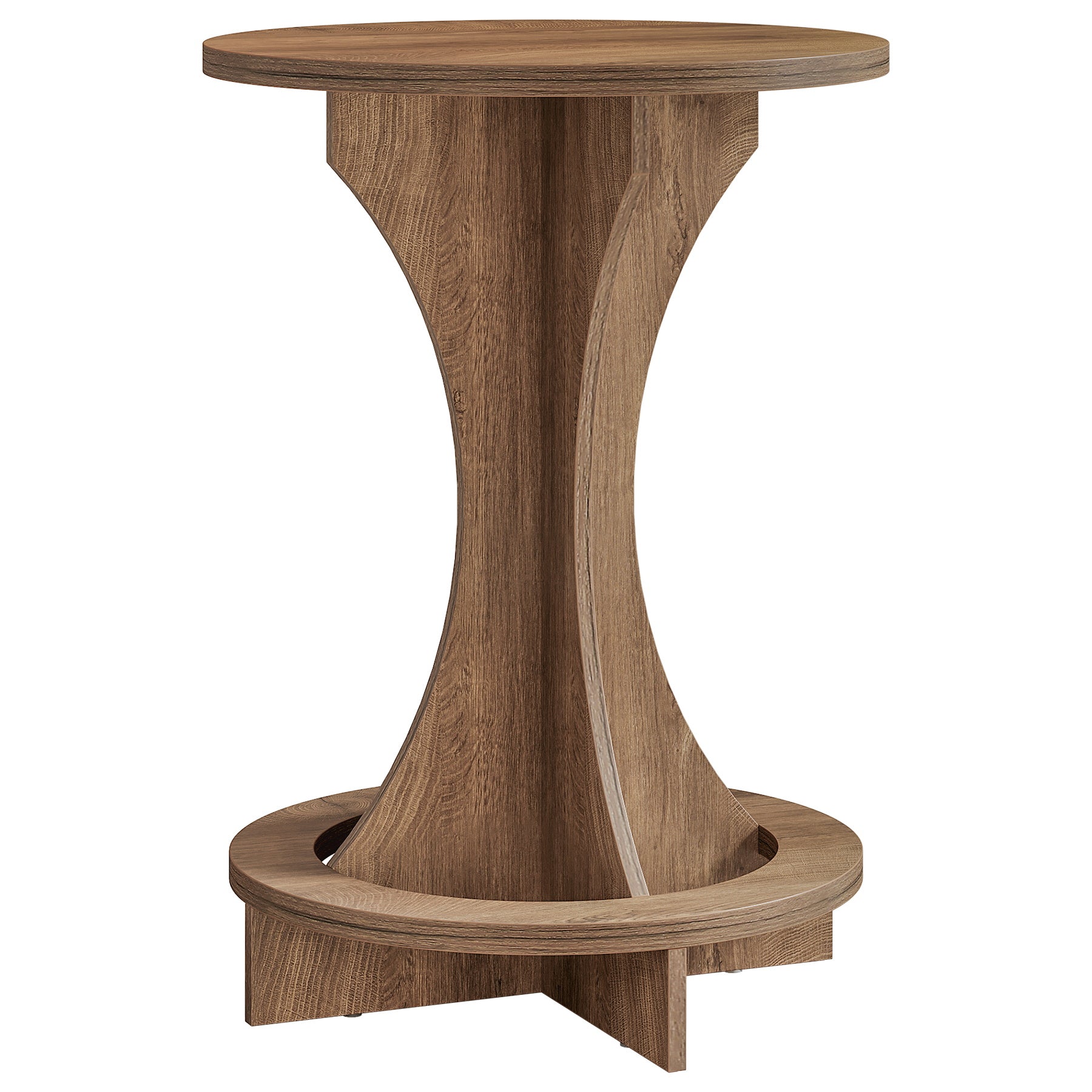 Round Bar Table, 35.4" Tall Bistro Pub Table with Curved Base