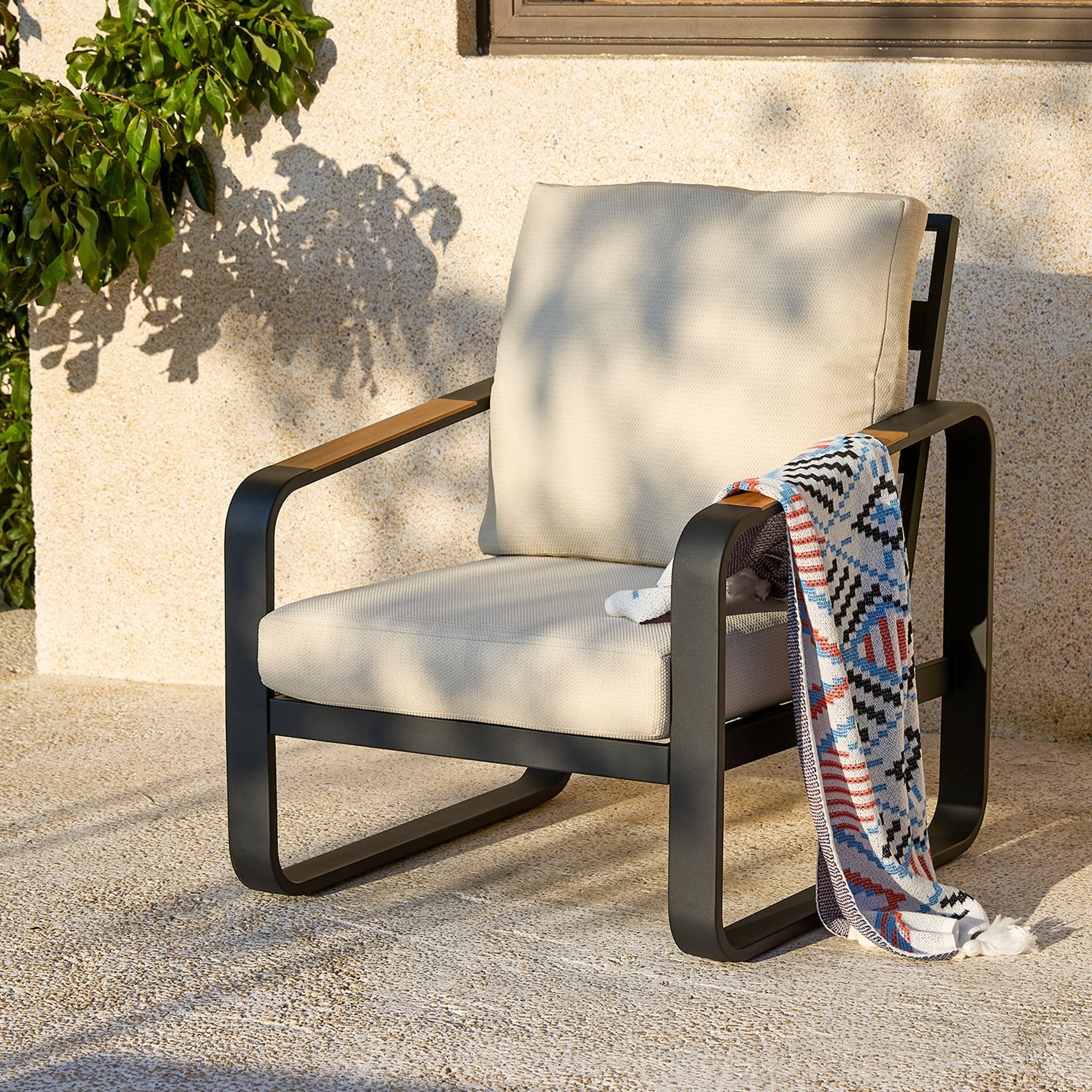 29.9" Wide Outdoor Patio Sofa, Modern Single Seat With Removable Cushions