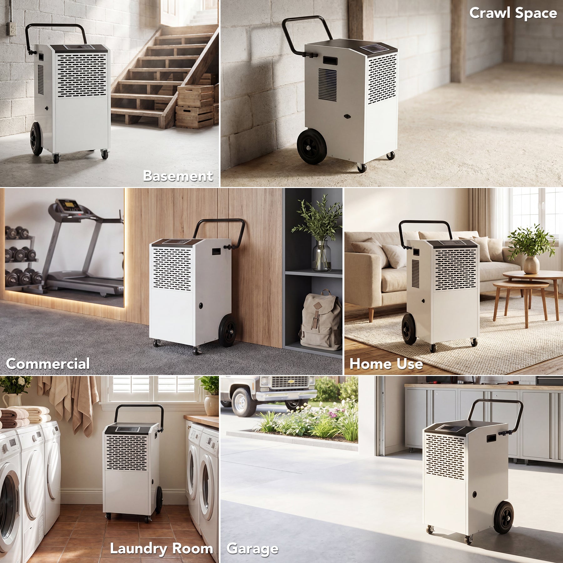154 Pints Commercial Dehumidifier with Pump & Drain Hose for Up to 7000 Sq. Ft Large Spaces, Auto Defrost