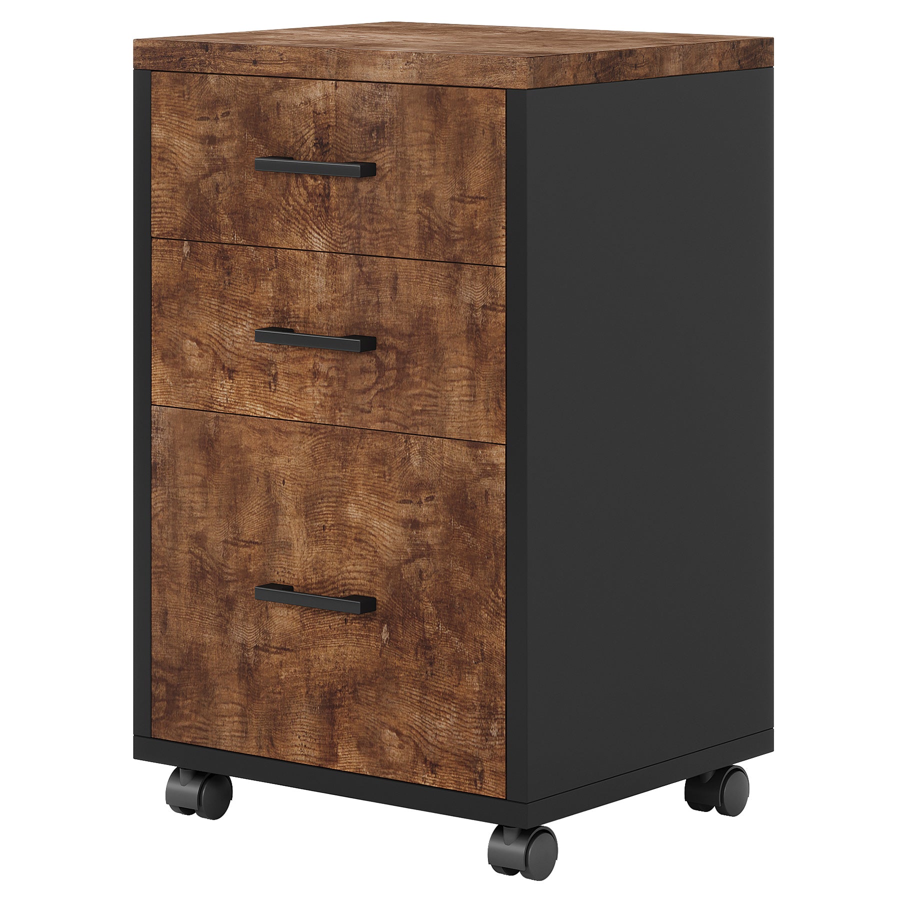 3-Drawer File Cabinet, Modern Rolling Printer Stand for Home Office