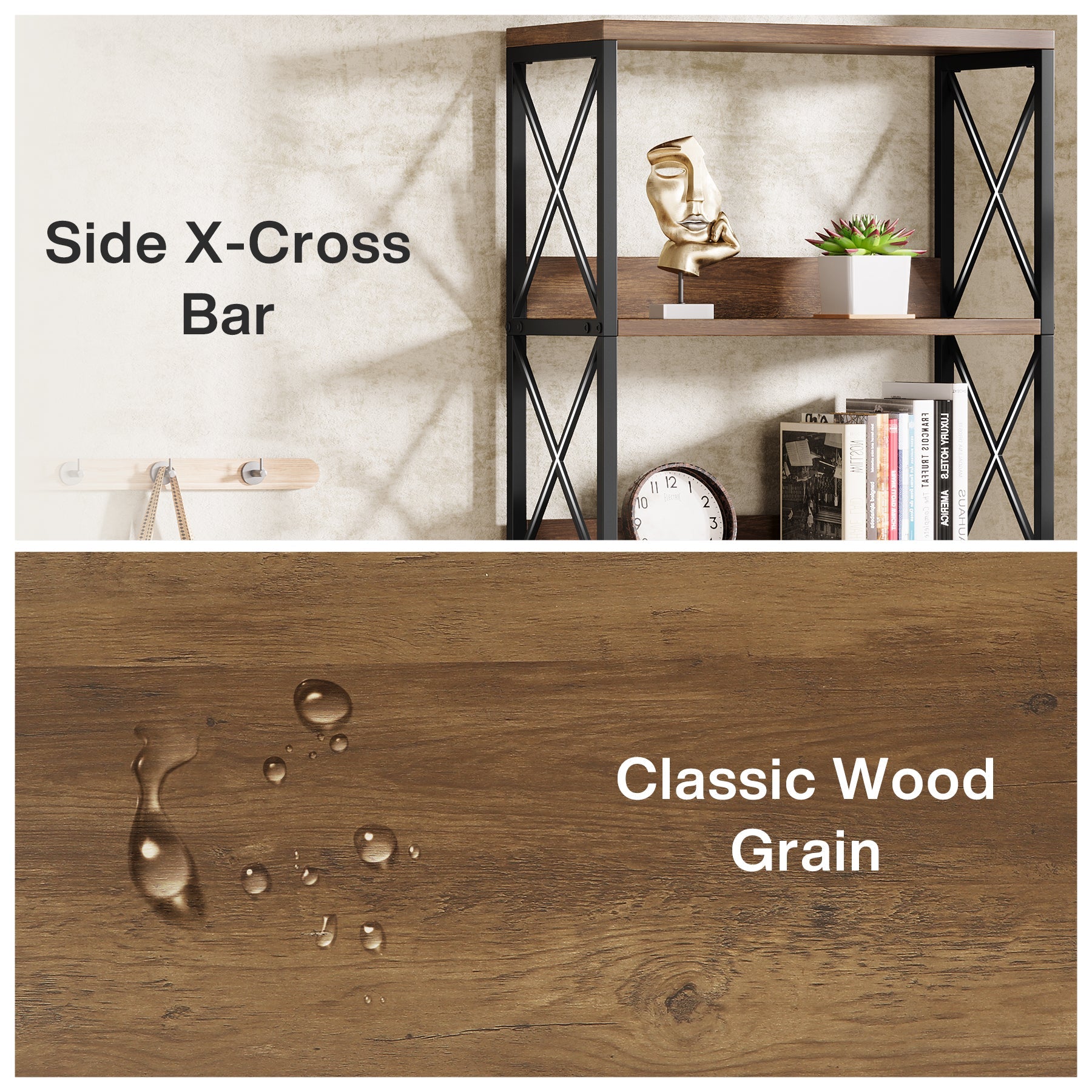 70" Floor Standing Bookshelf, 6 - Tier Etagere Bookcase with Open Shelves Tribesigns