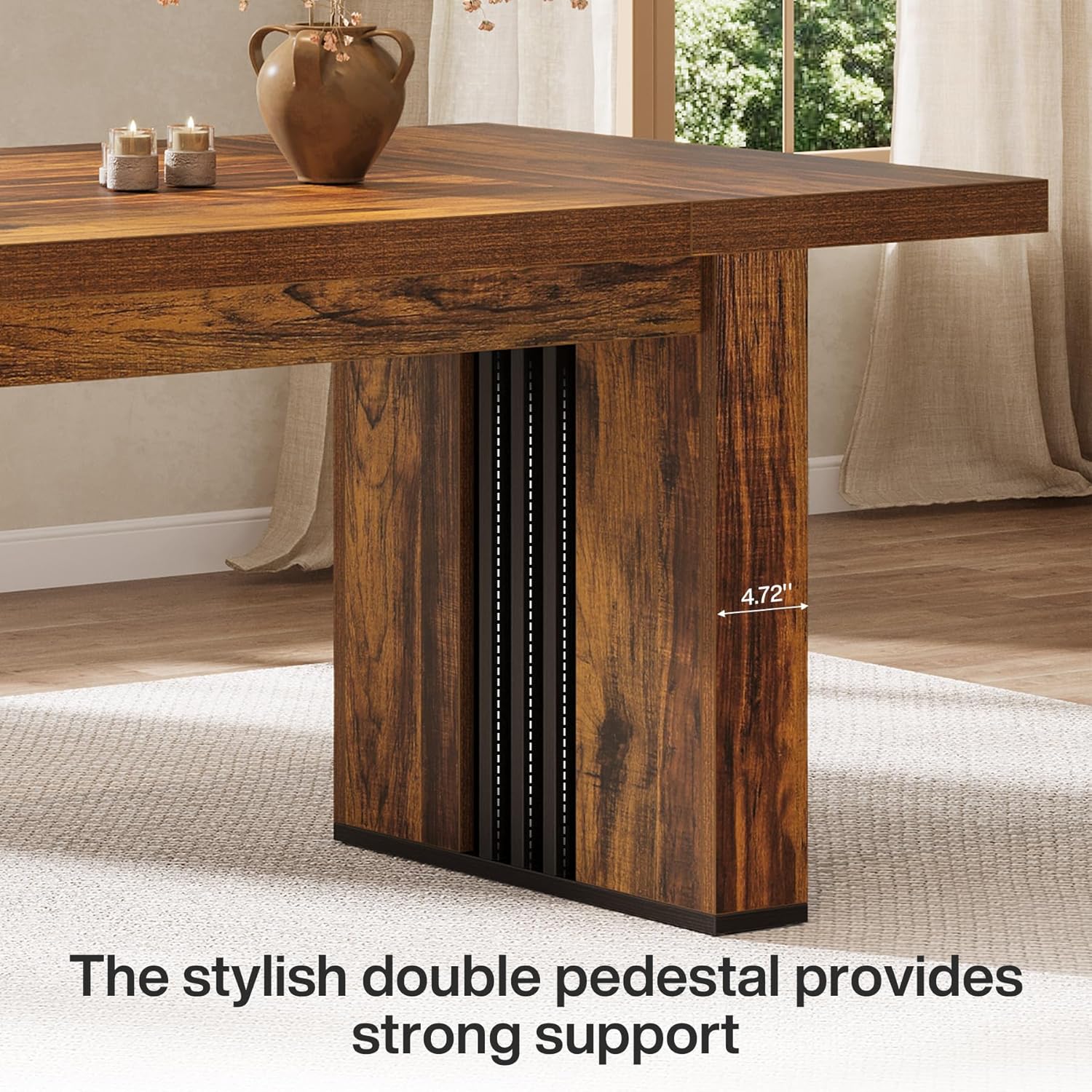 70.86" Dining Table, Rectangular Heavy Duty Kitchen Dinner Table for 6 - 8 People Tribesigns