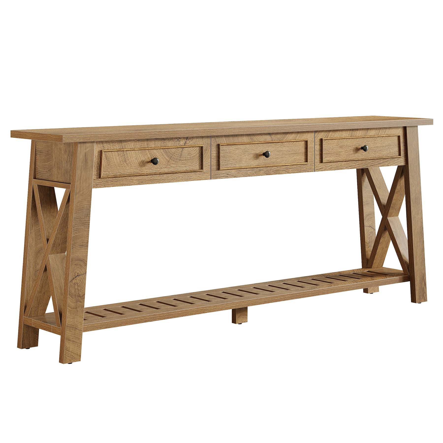 70.8" Console Table, Long Sofa Table Behind Couch with 3 Storage Drawers