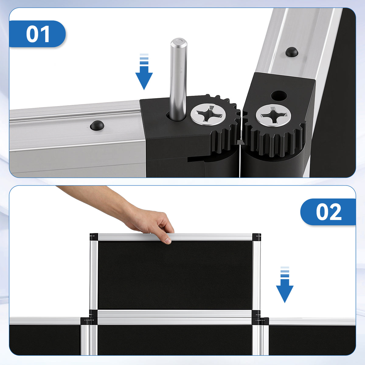 70.8" Folding Presentation Board, 3+1 Panel Trade Portable Panel Display