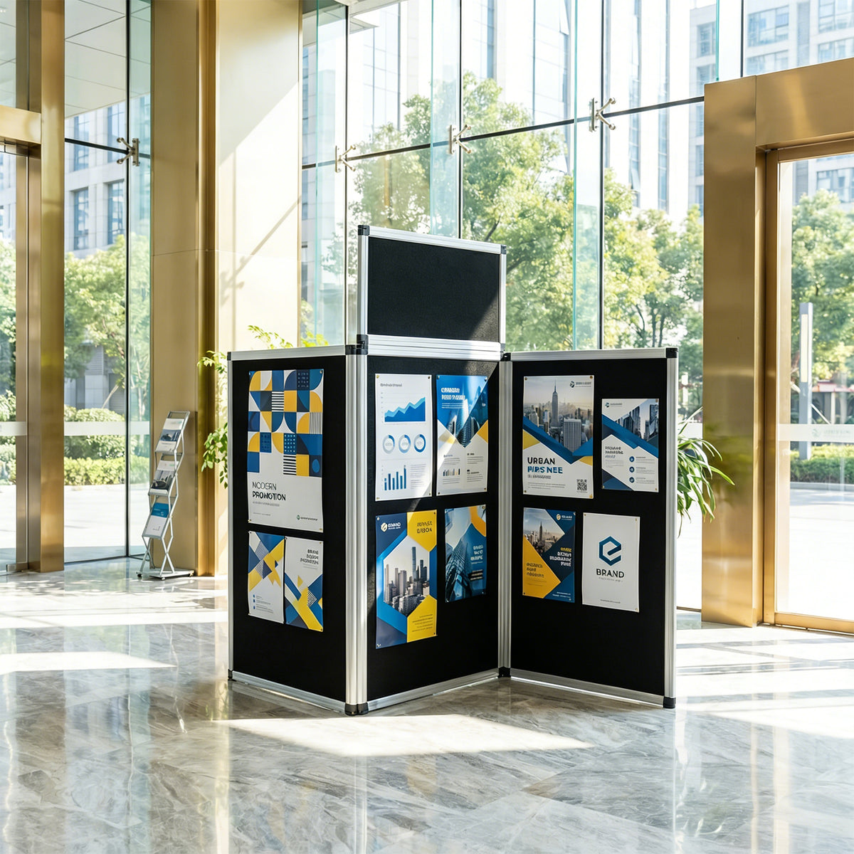 70.8" Folding Presentation Board, 3+1 Panel Trade Portable Panel Display