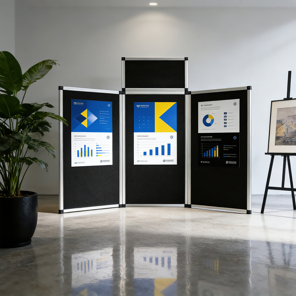 70.8" Folding Presentation Board, 3+1 Panel Trade Portable Panel Display