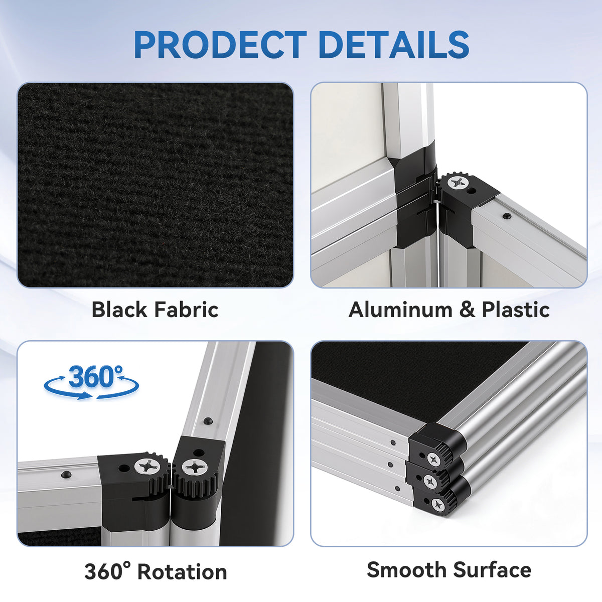 70.8" Folding Presentation Board, 3+1 Panel Trade Portable Panel Display