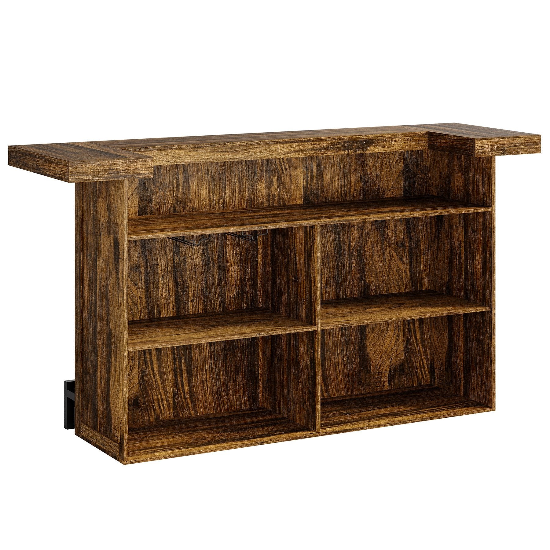 70.9" Bar Table, Modern Liquor Cabinet with 4-Tier Storage Shelves