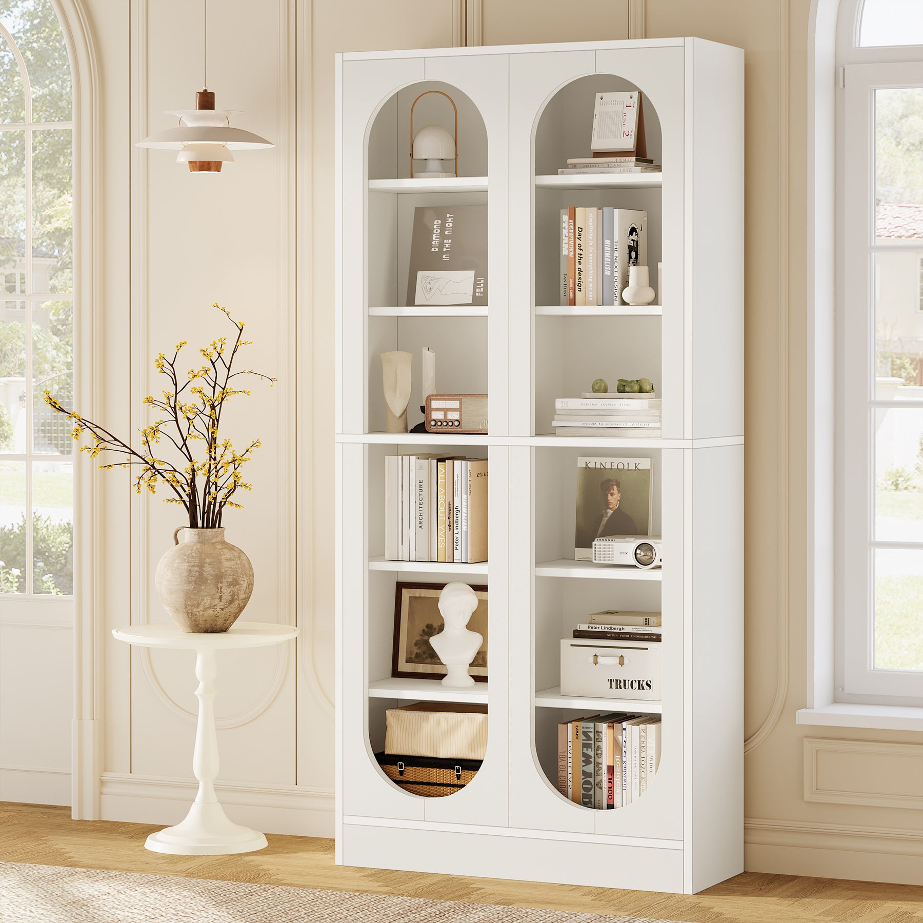 70.9" Bookcase, 6-Tier Bookshelf with 12 Open Display Compartments