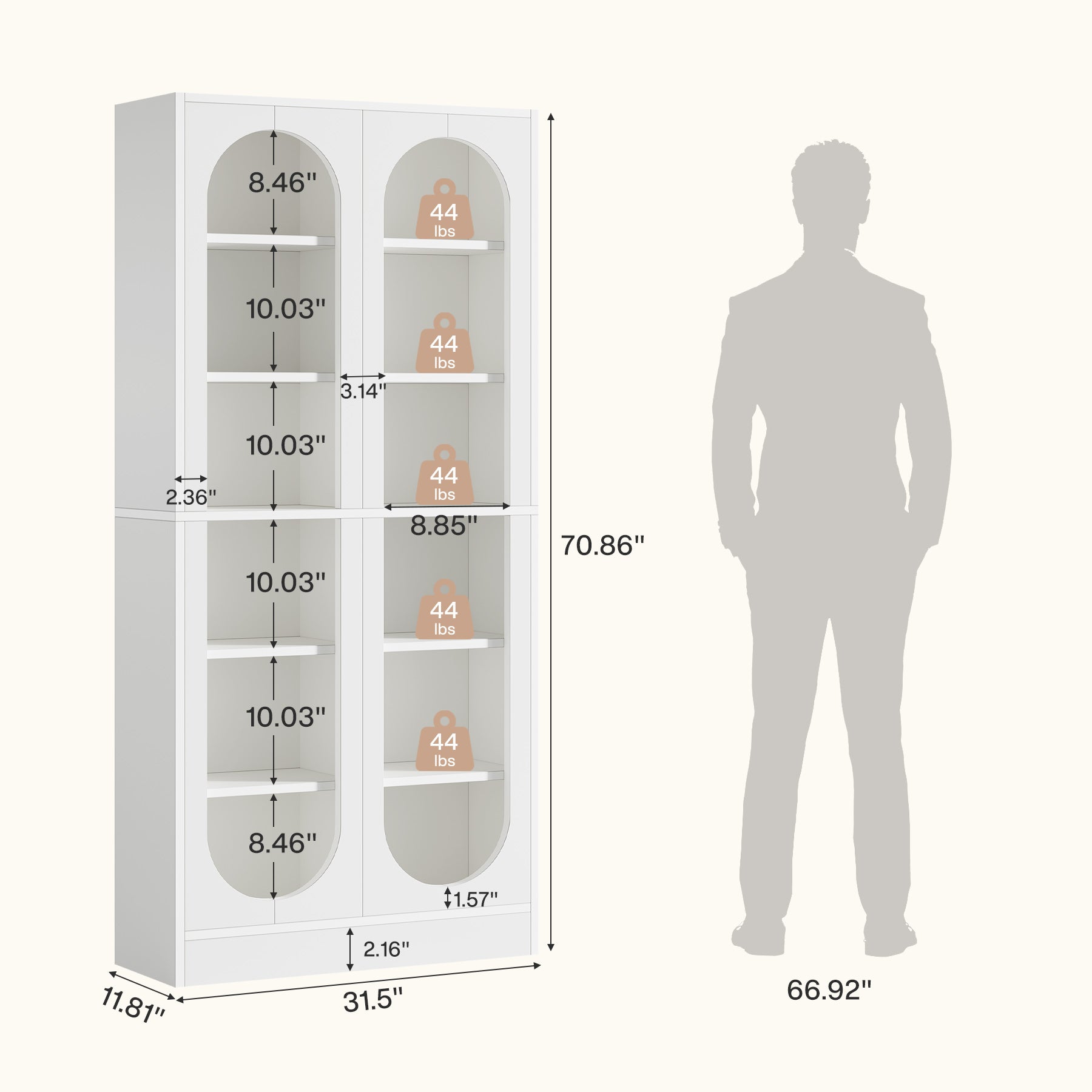 70.9" Bookcase, 6-Tier Bookshelf with 12 Open Display Compartments