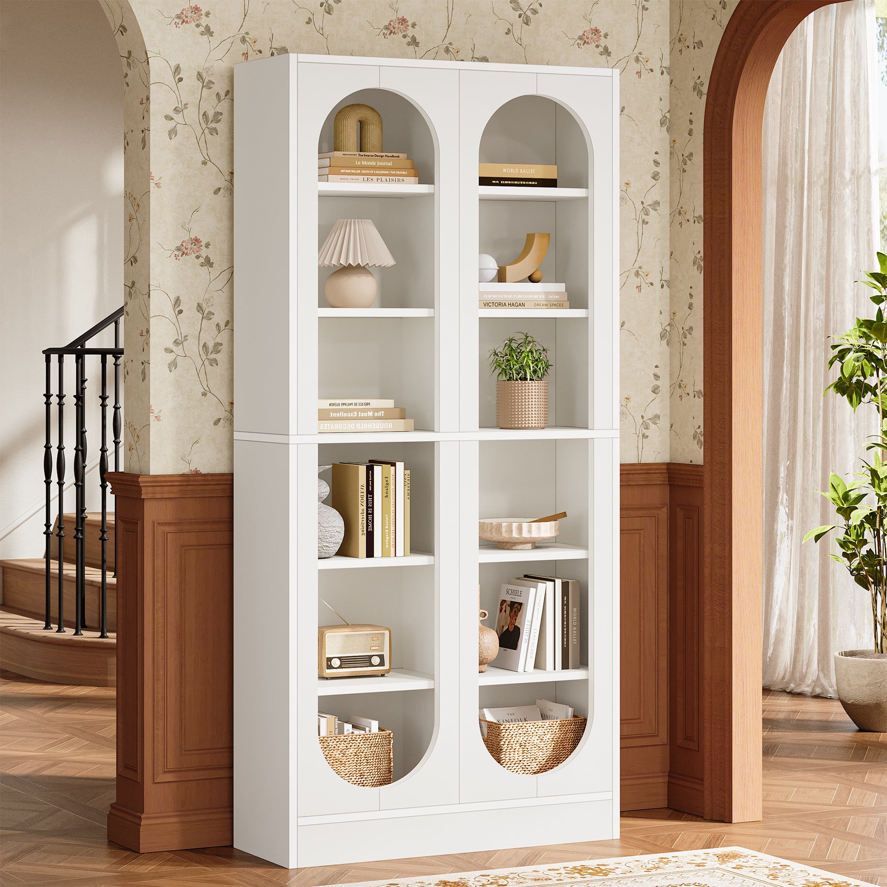 70.9" Bookcase, 6-Tier Bookshelf with 12 Open Display Compartments