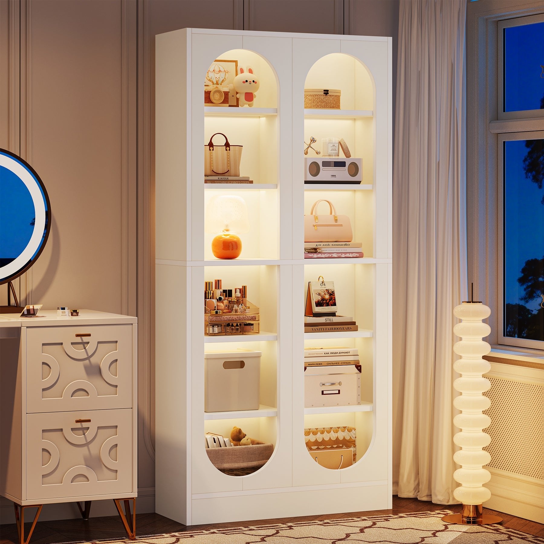 70.9" Bookcase, 6-Tier Bookshelf with 12 Open Display Compartments