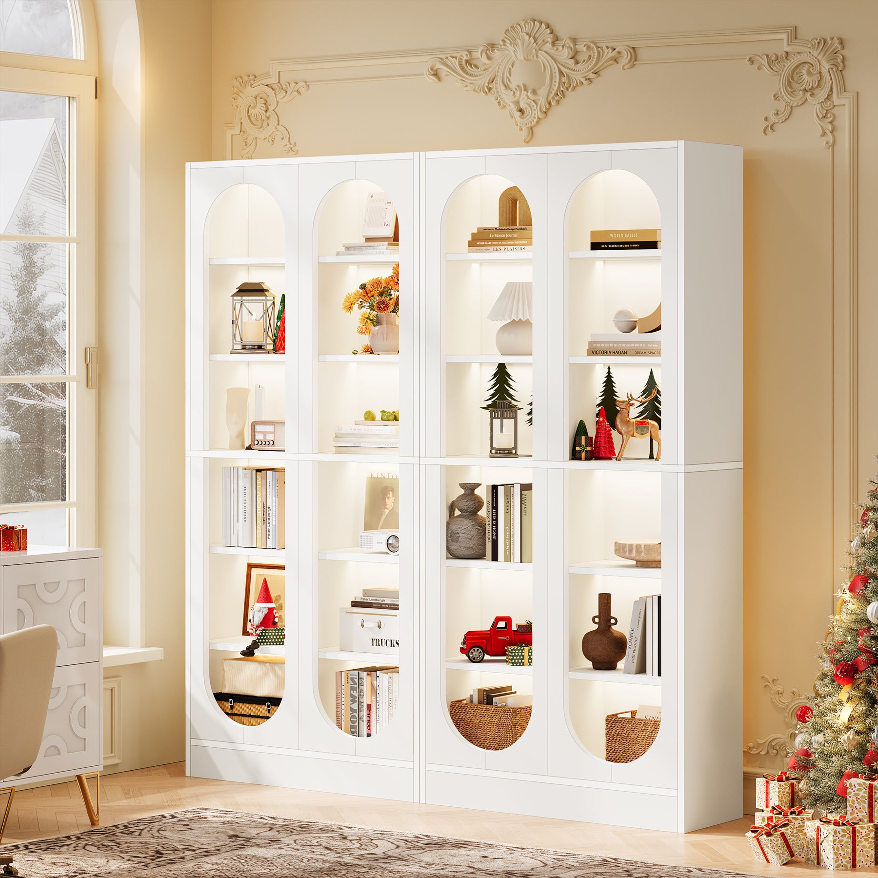 70.9" Bookcase, 6-Tier Bookshelf with 12 Open Display Compartments
