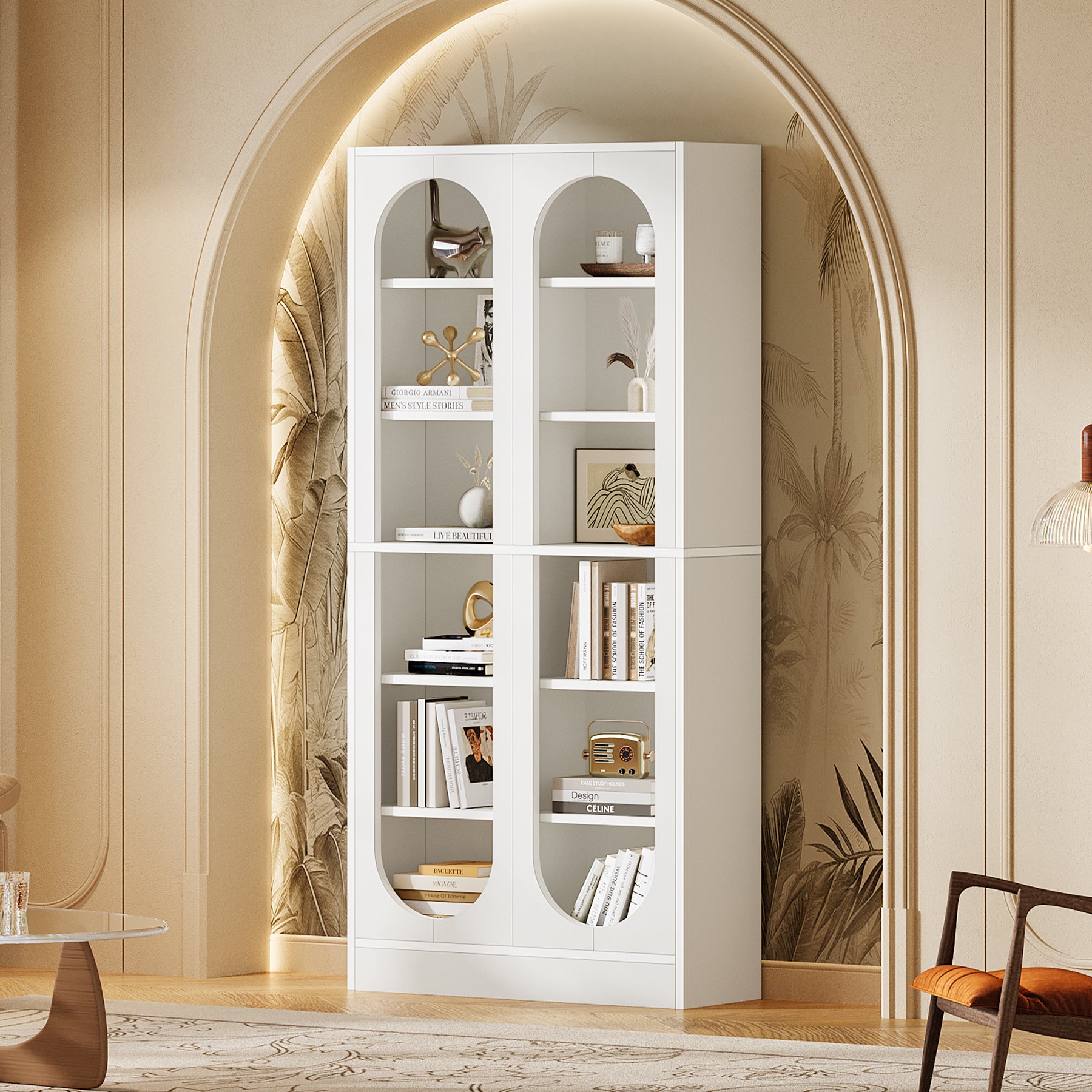 70.9" Bookcase, 6-Tier Bookshelf with 12 Open Display Compartments