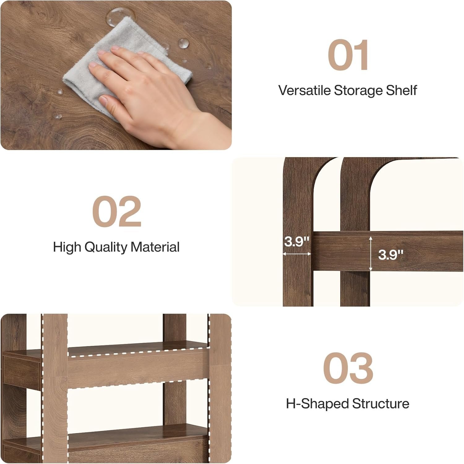 70.9" Bookshelf, 5-Tier Bookcase Storage Unit with Open Shelves