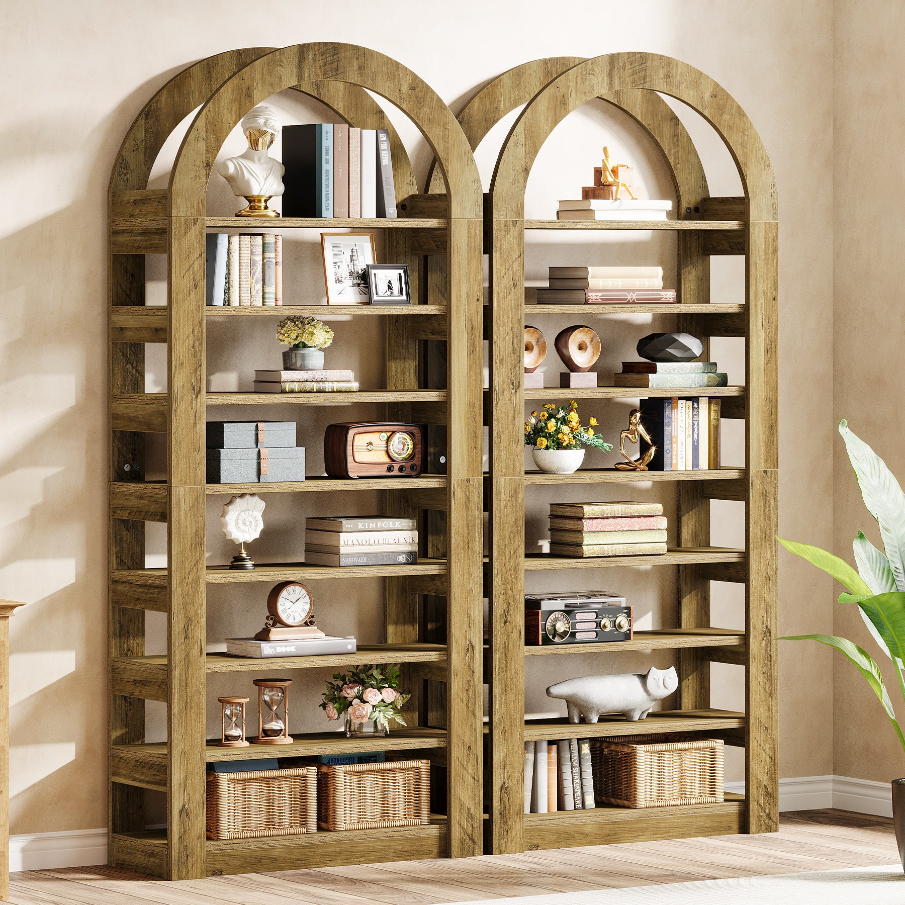 70.9" Bookshelf, 8-Tier Modern Bookcase Storage Display Shelf