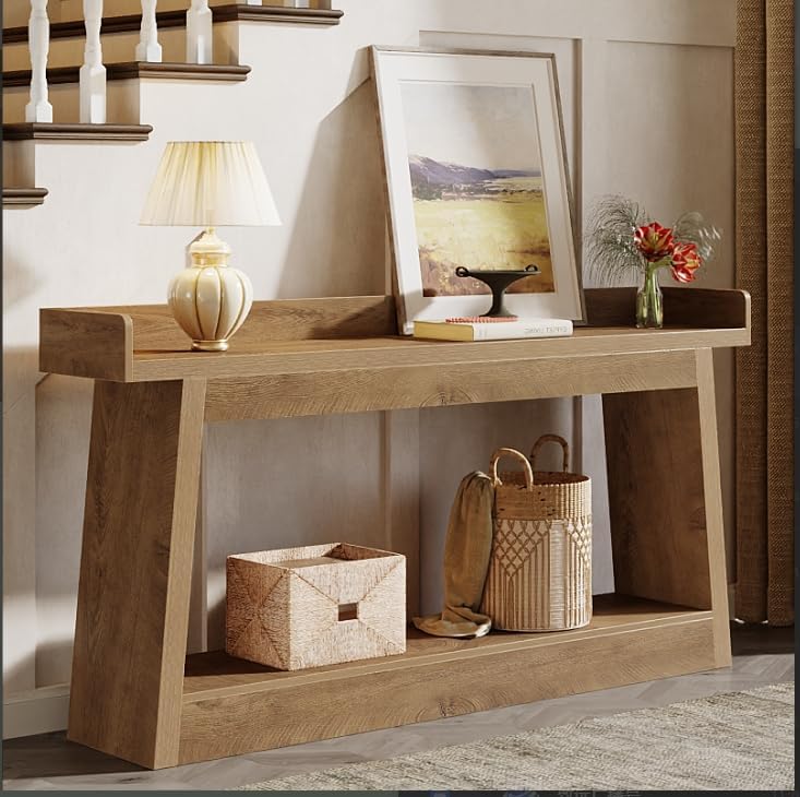 70.9" Console Table, 2-Tier Entryway Table Sofa Table with Storage