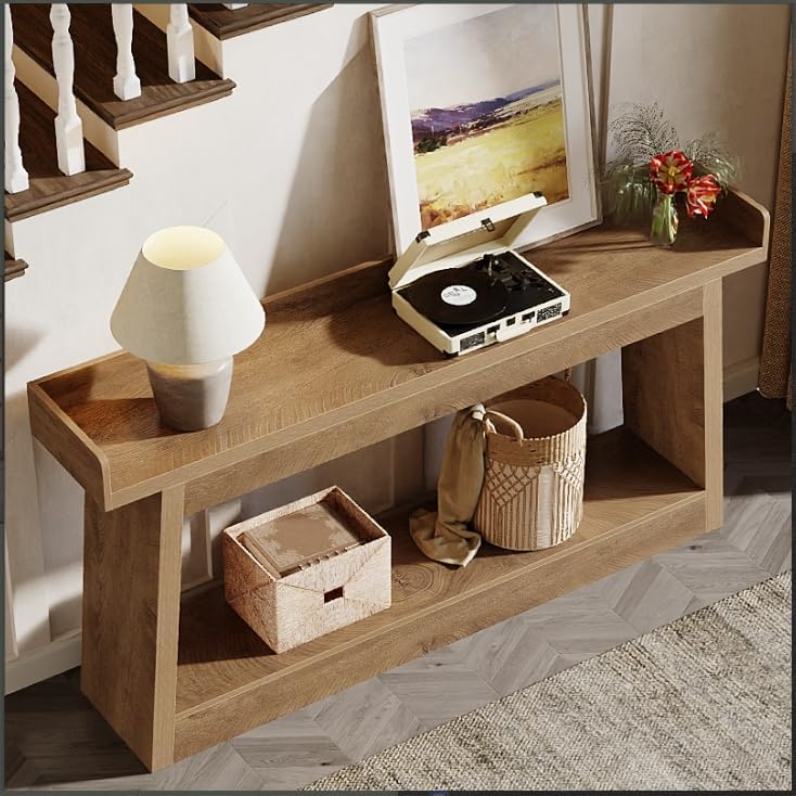 70.9" Console Table, 2-Tier Entryway Table Sofa Table with Storage