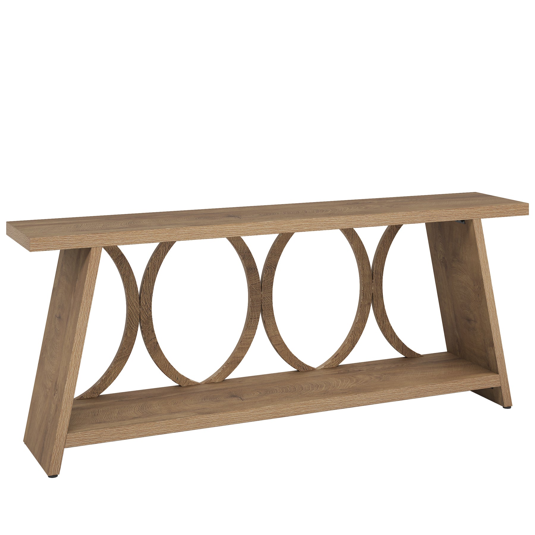 70.9" Console Table, Farmhouse Sofa Table Hallway Accent Table with 2 Tier Shelf