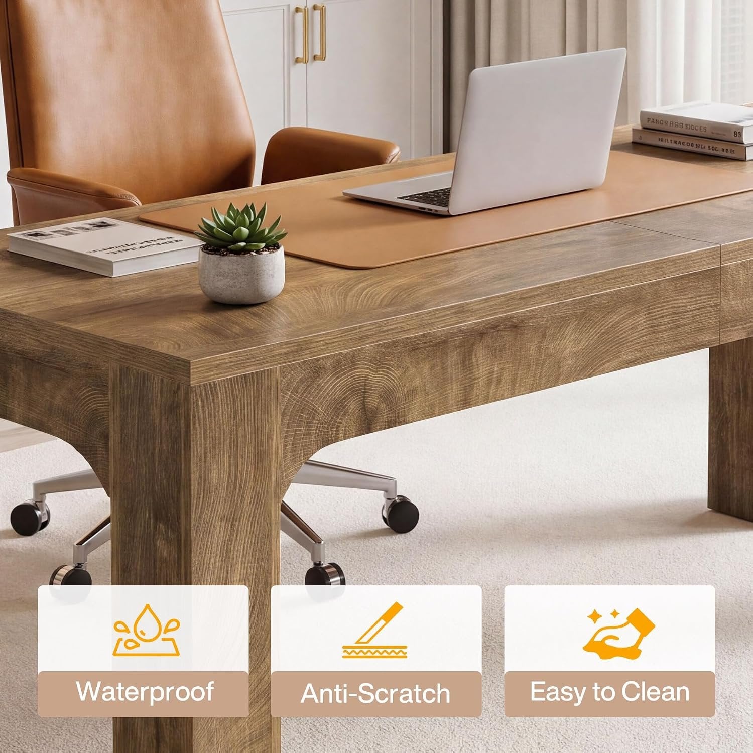 70.9" Extra Long Two Person Desk, Computer Desk Large Writing Desk for Home Office