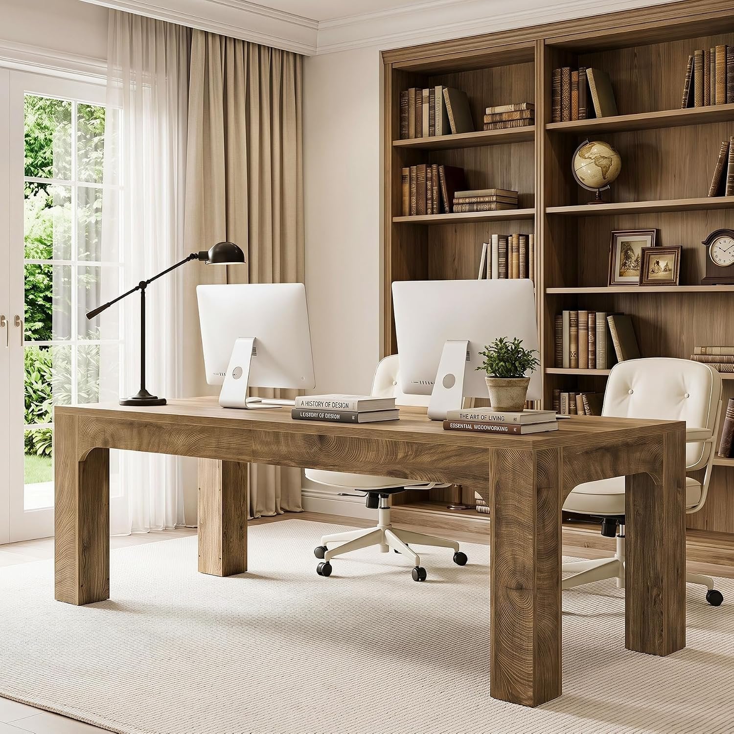 70.9" Extra Long Two Person Desk, Computer Desk Large Writing Desk for Home Office