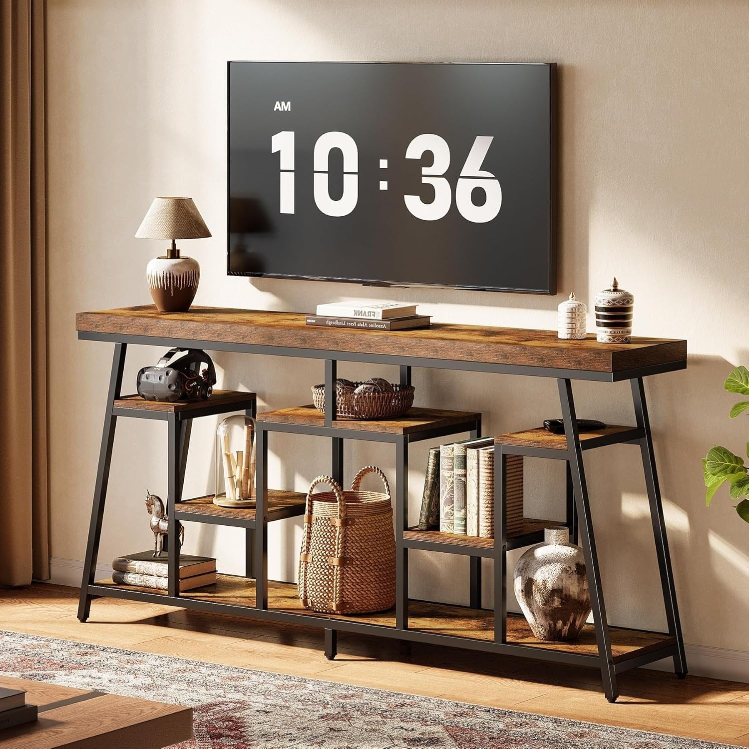 70.9" TV Stand, Media Console Entertainment Center with Storage Shelves