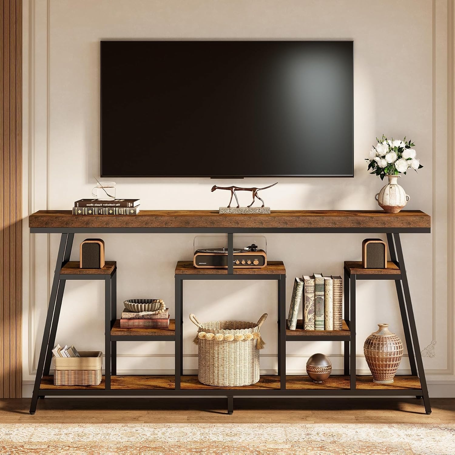 70.9" TV Stand, Media Console Entertainment Center with Storage Shelves