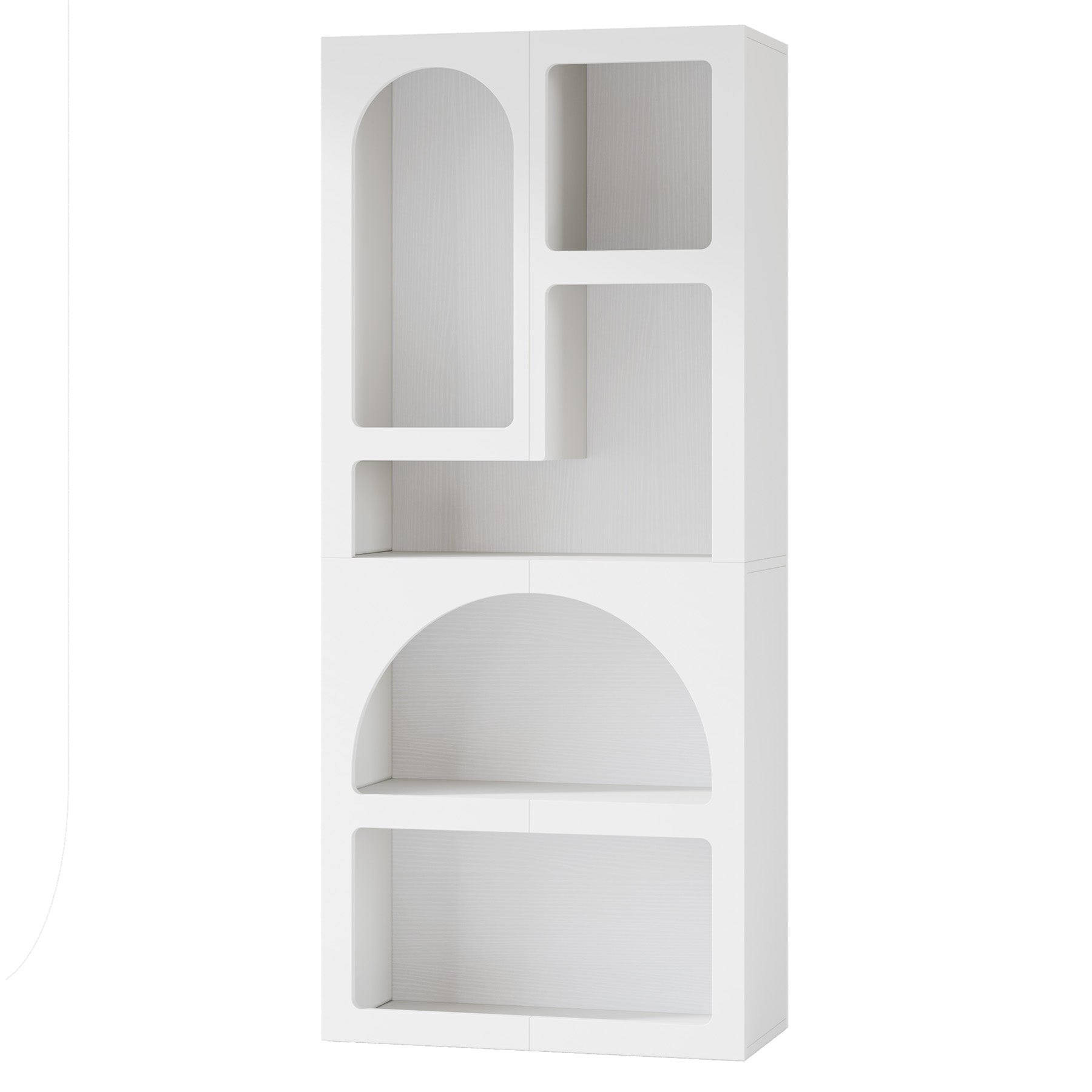 70.8" Bookshelf, Geometric Bookcase Display Shelf with 5 Irregular Storage Shelves Tribesigns