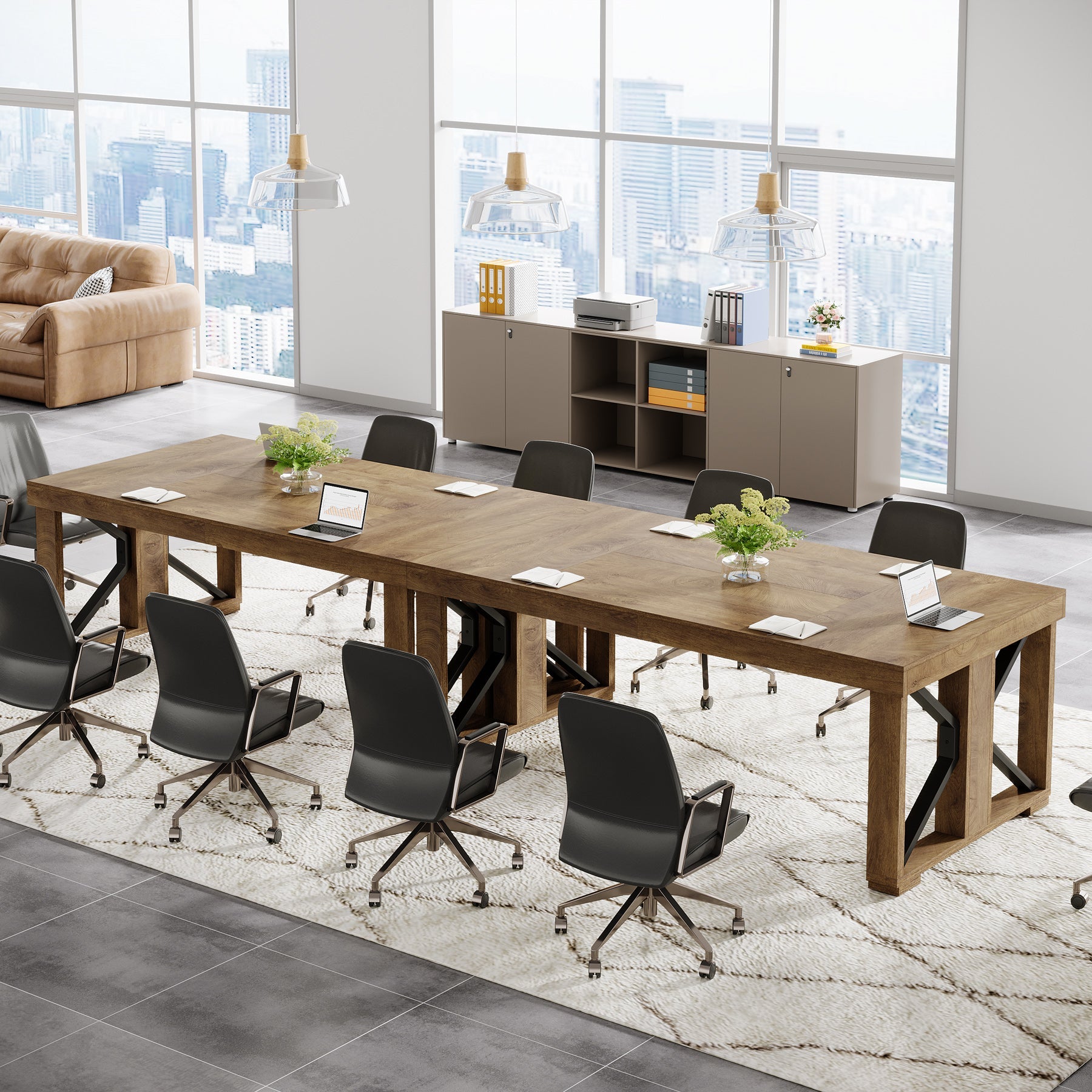 70.8" Conference Table, Rectangle Meeting Table with Large Tabletop Tribesigns