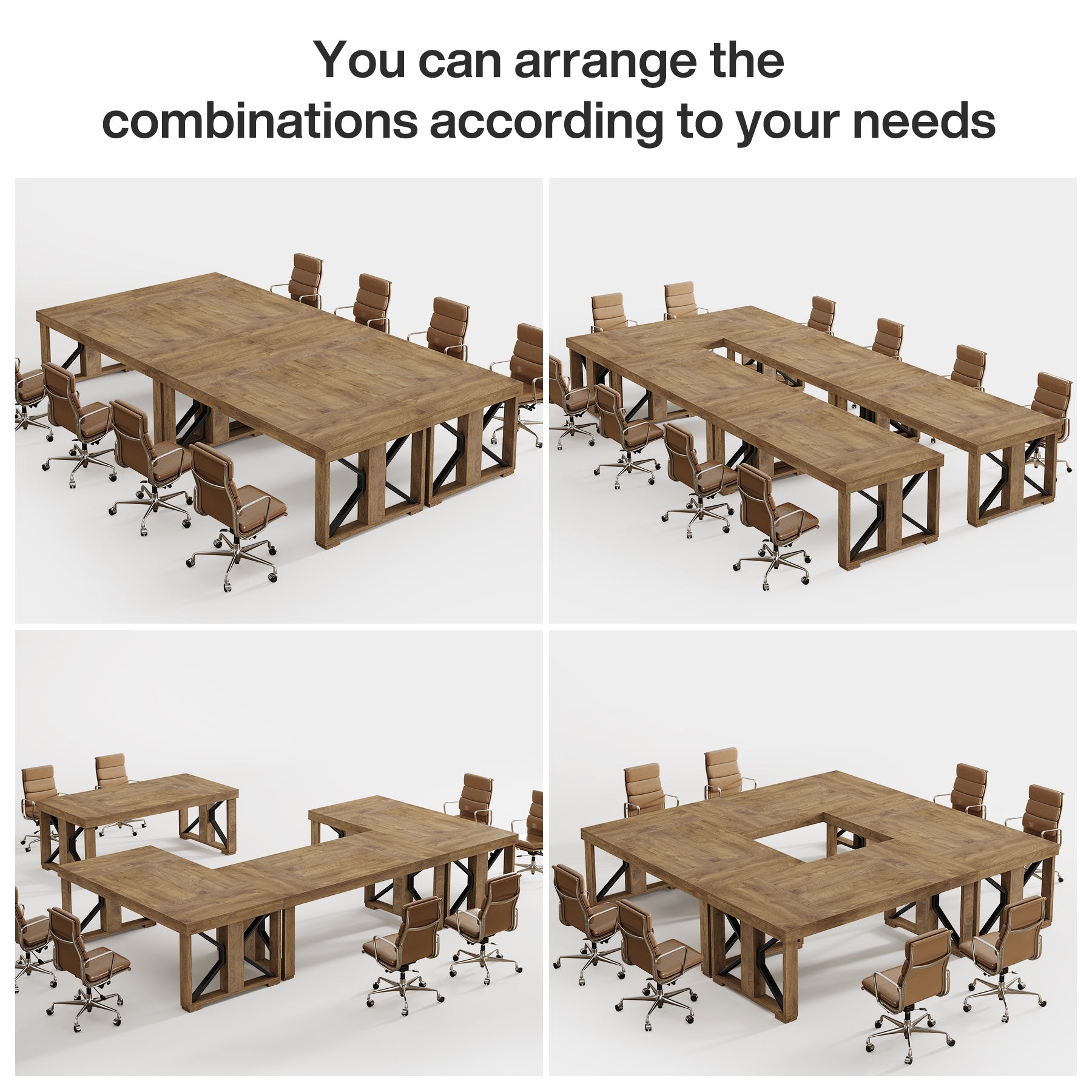 70.8" Conference Table, Rectangle Meeting Table with Large Tabletop Tribesigns