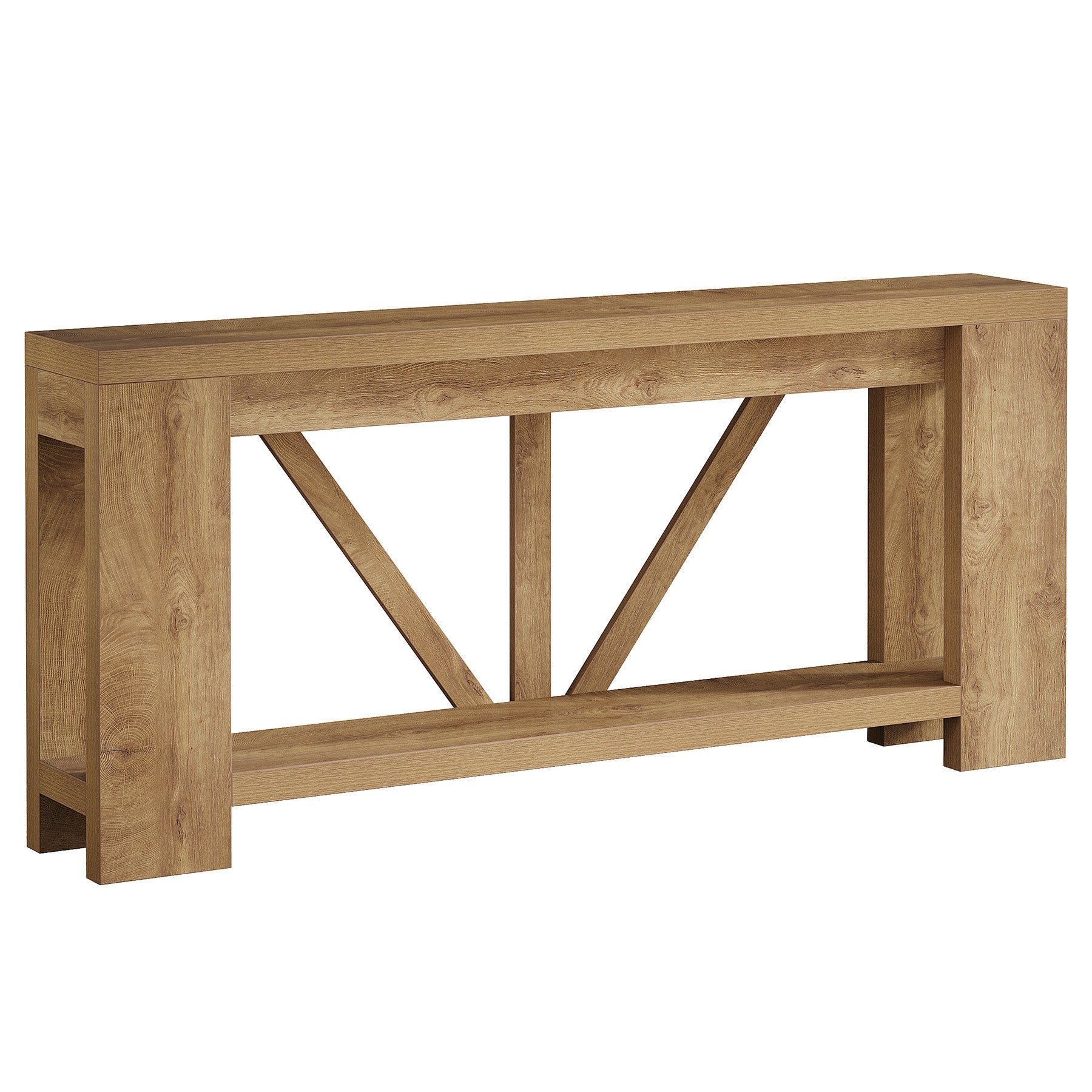 70.8" Console Table, 2 - Tier Long Sofa Table Hallway Table Tribesigns