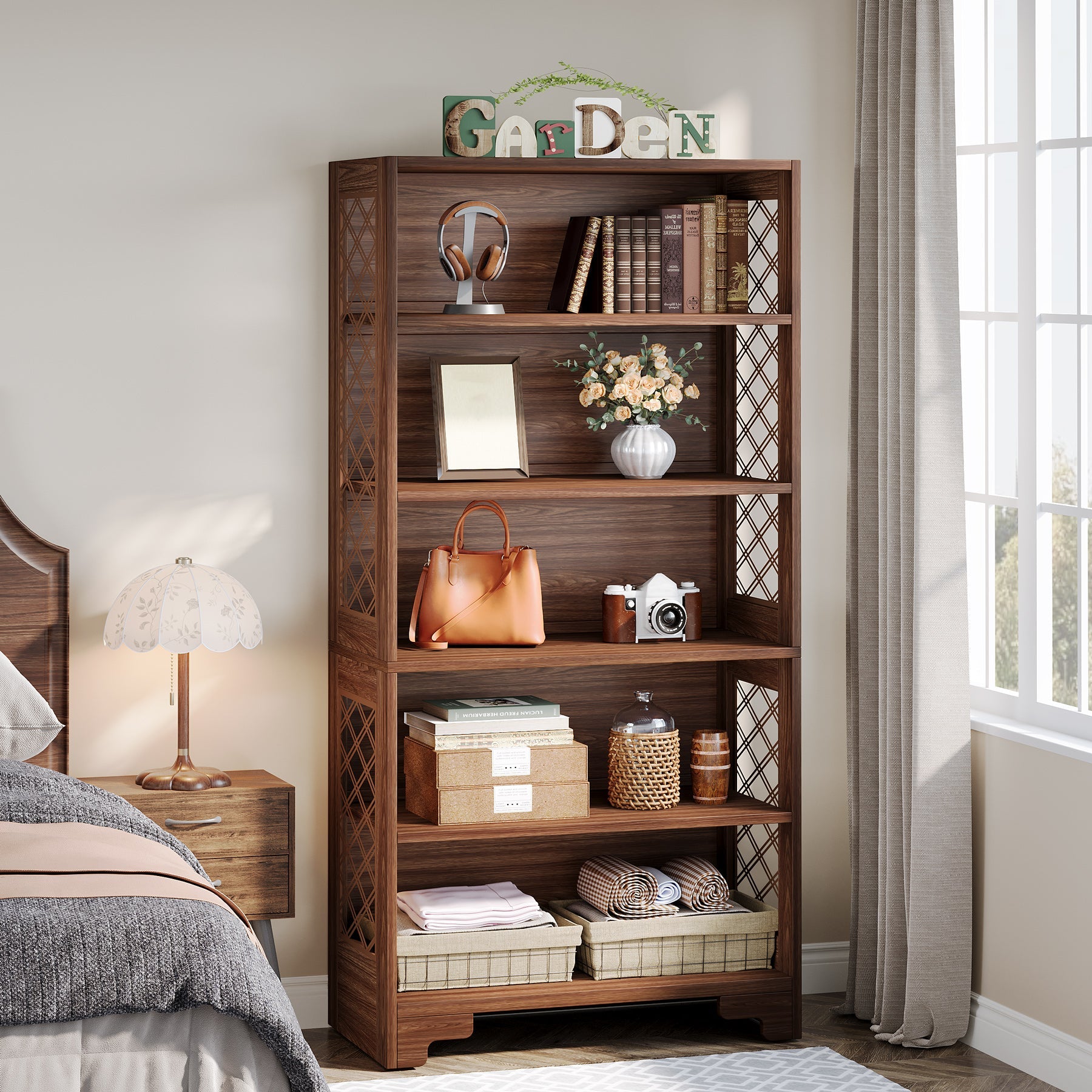 70.8" Freestanding Bookshelf, 6 - Tier Bookcase Display Rack Storage Shelves Tribesigns