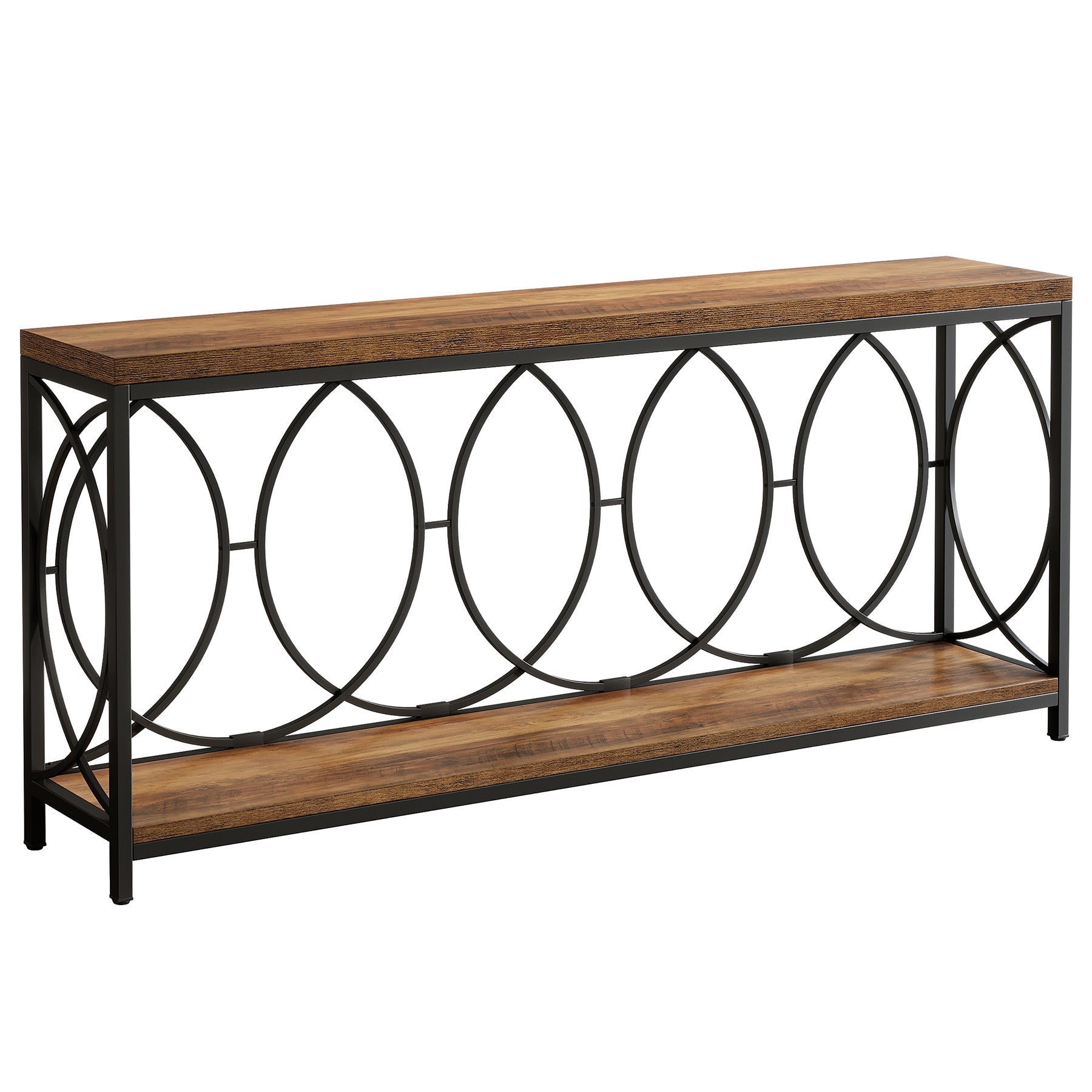 70.9" Console Table, 2 - Tier Long Sofa Table Entryway Console with Storage Shelf Tribesigns