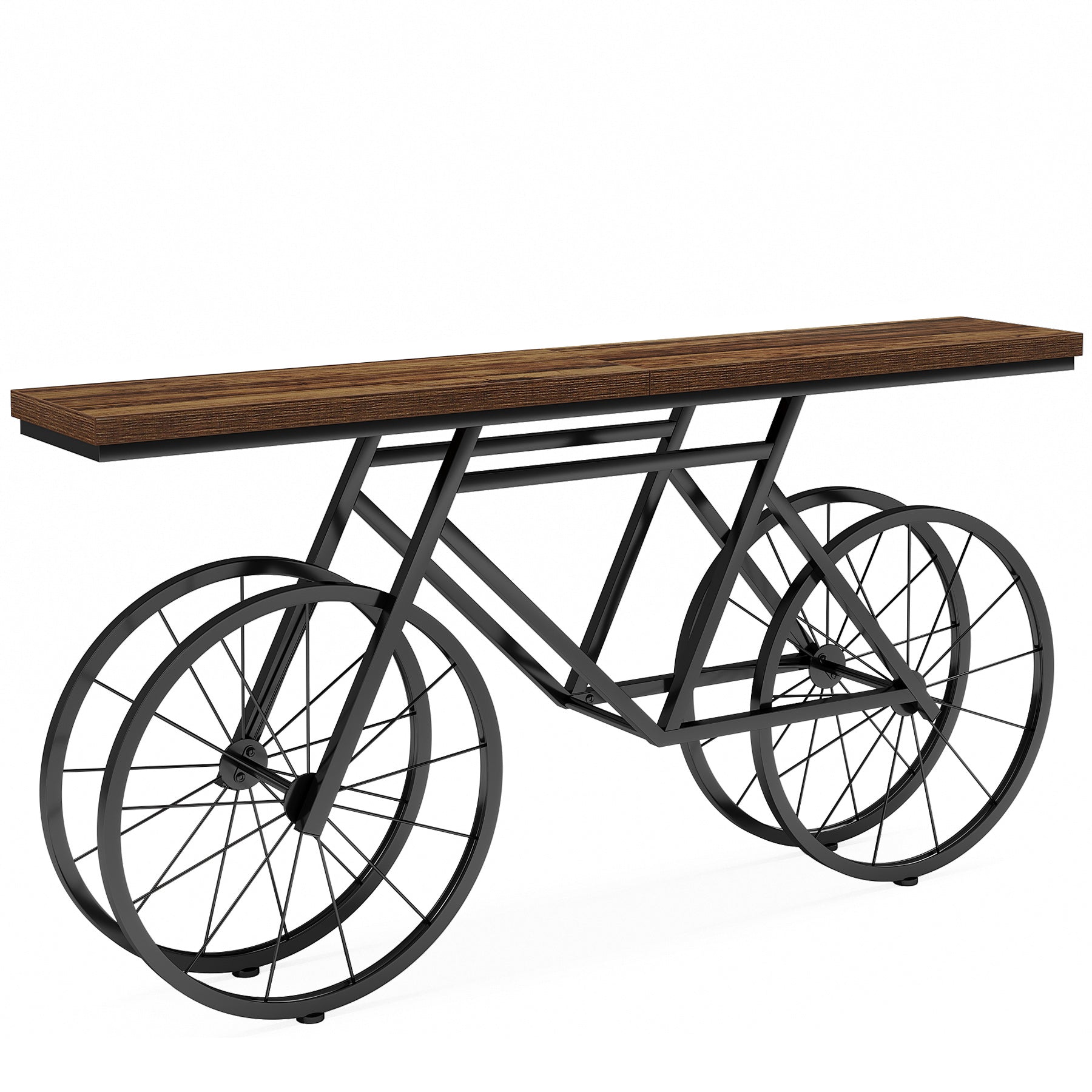70.9" Console Table, Extra Long Sofa Table with Bicycle Base Tribesigns
