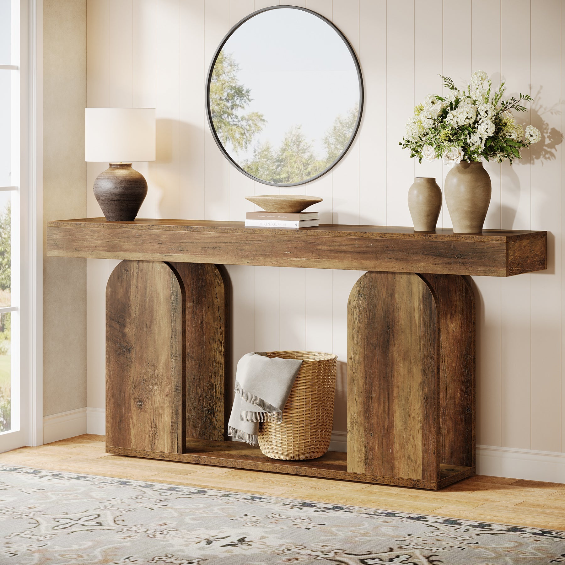 70.9" Console Table, Rustic Sofa Table Hallway Table Tribesigns